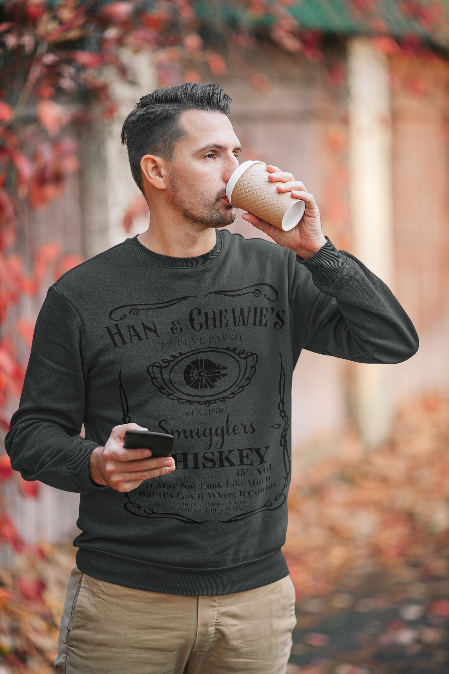 Han & Chewie's Smuggler's Whiskey Sweatshirt - Cool Star Wars Inspired Design