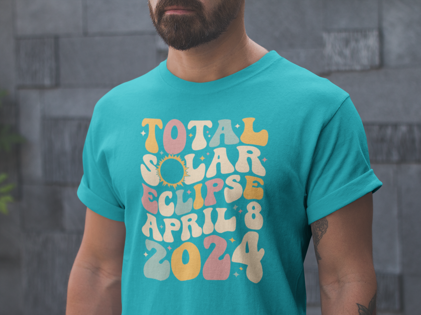 Hip Retro Tee with Total Solar Eclipse April 8 2024, Astronomical Shirt, Retro Groovy Total Solar Eclipse T-Shirt, April 8 2024 Science Tee