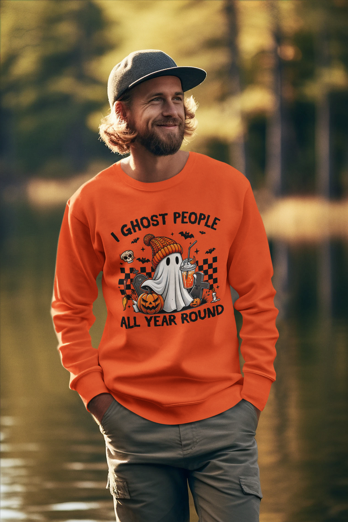 I Ghost People All Year Round Sweatshirt, Cute Ghost Sweatshirt, Funny Spooky Sweatshirt, Womens Ghost Sweatshirt, Spooky Season