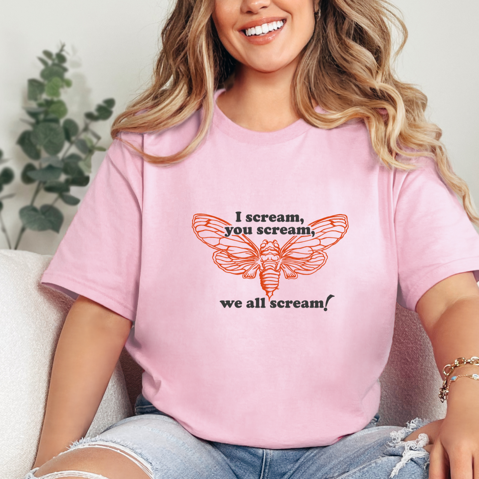 Scream for joy with our quirky cicada-themed tee! Celebrate the unique charm of the Spring 2024 cicada invasion with this fun and stylish shirt. Embrace the buzz and join the cicada craze with our playful design. Don't miss out on the buzz, grab yours now! 🪰🎉 #CicadaFrenzy #Spring2024 #BuzzworthyFashion