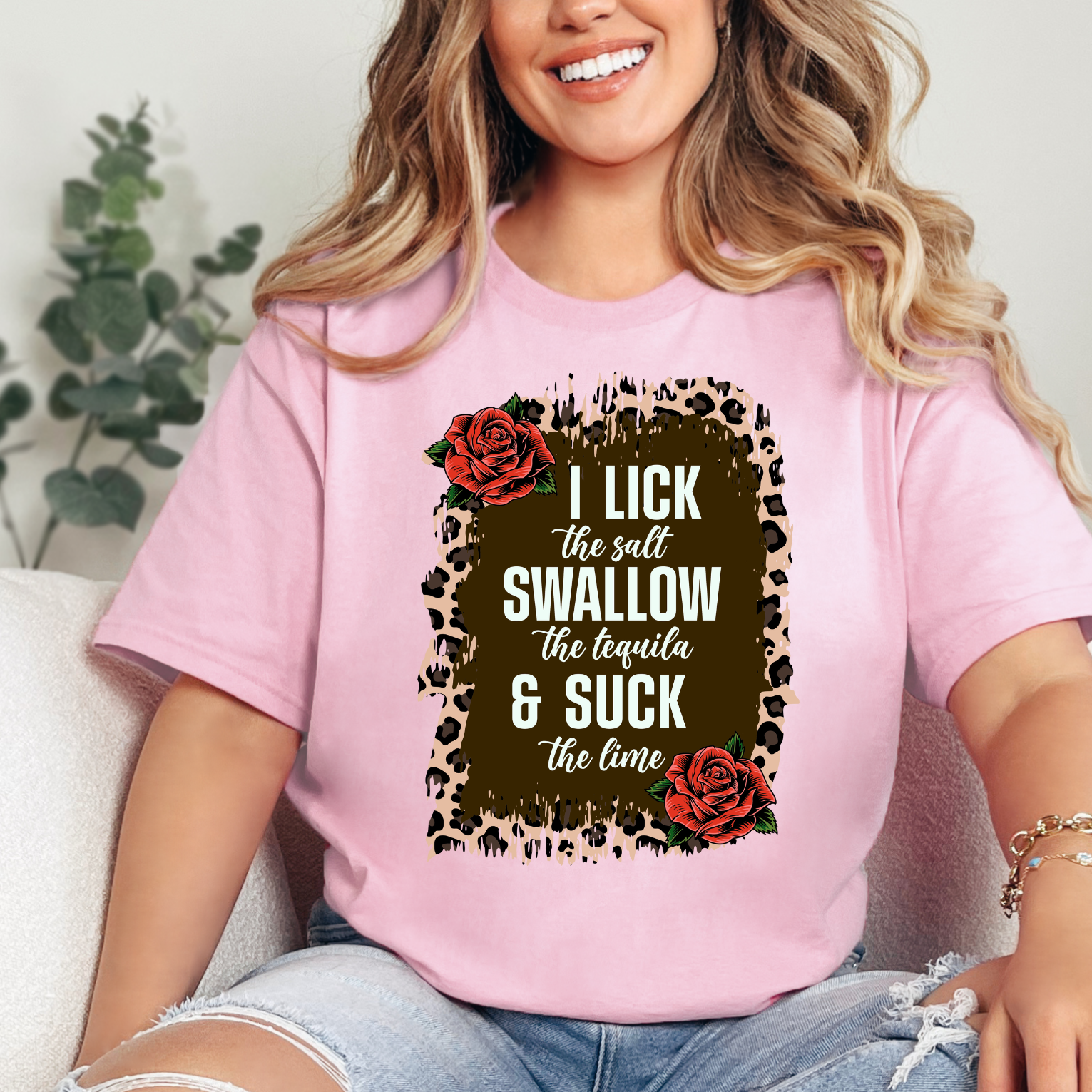 Spice up your Cinco de Mayo with our catchy 'I Lick, I Swallow, I Suck Lime' T-shirt! Perfect for adding a dash of humor to your fiesta, this sarcastic apparel is sure to turn heads. Elevate your party vibe and embrace the Mexican fiesta spirit with this bold and playful design. Because when it's time to celebrate, a little sass goes a long way!