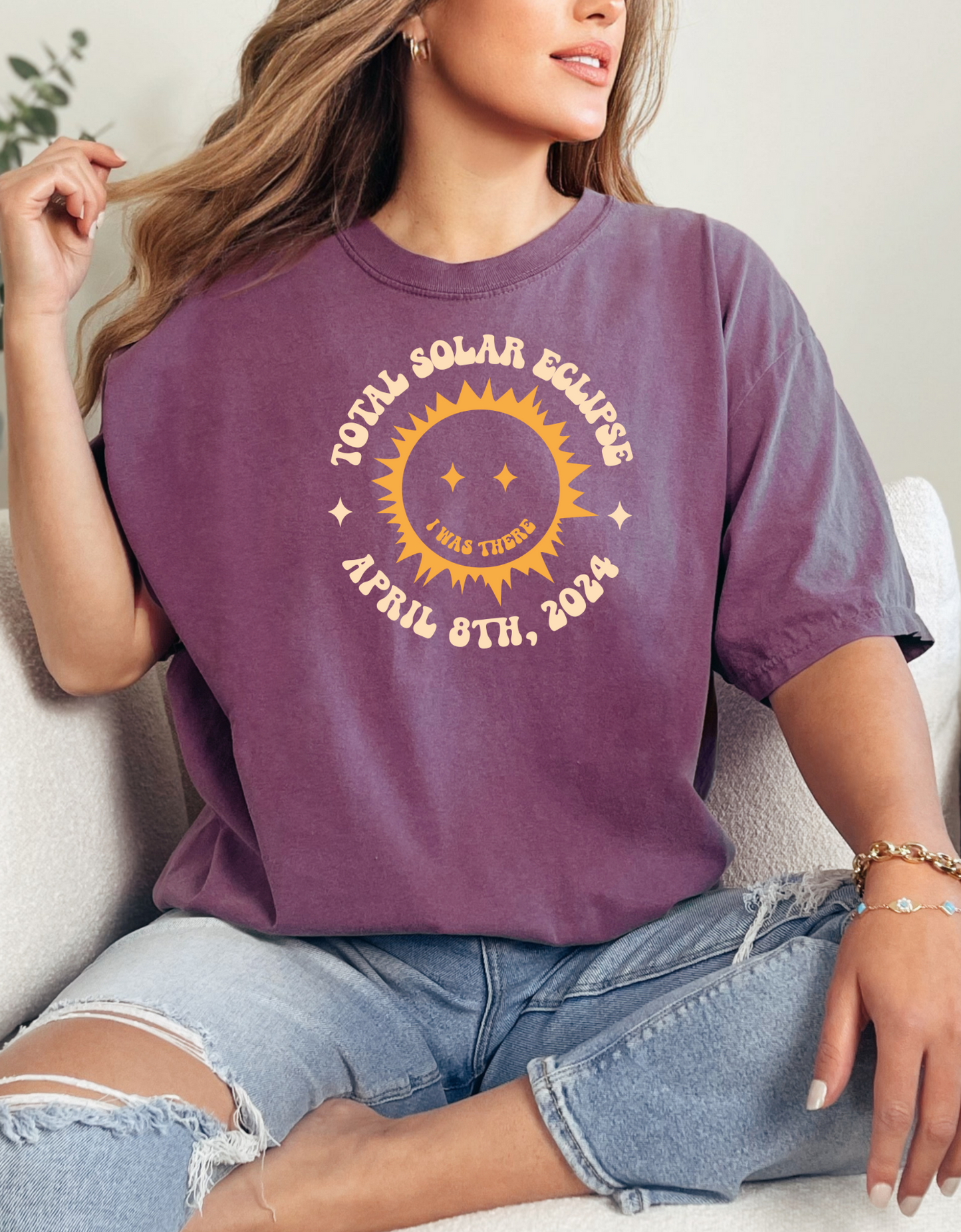 Collectible Eclipse Memorabilia, Retro Total Solar Eclipse Tee in Comfort Colors 1717, Vintage Retro Total Solar Eclipse Tee  'I was there'