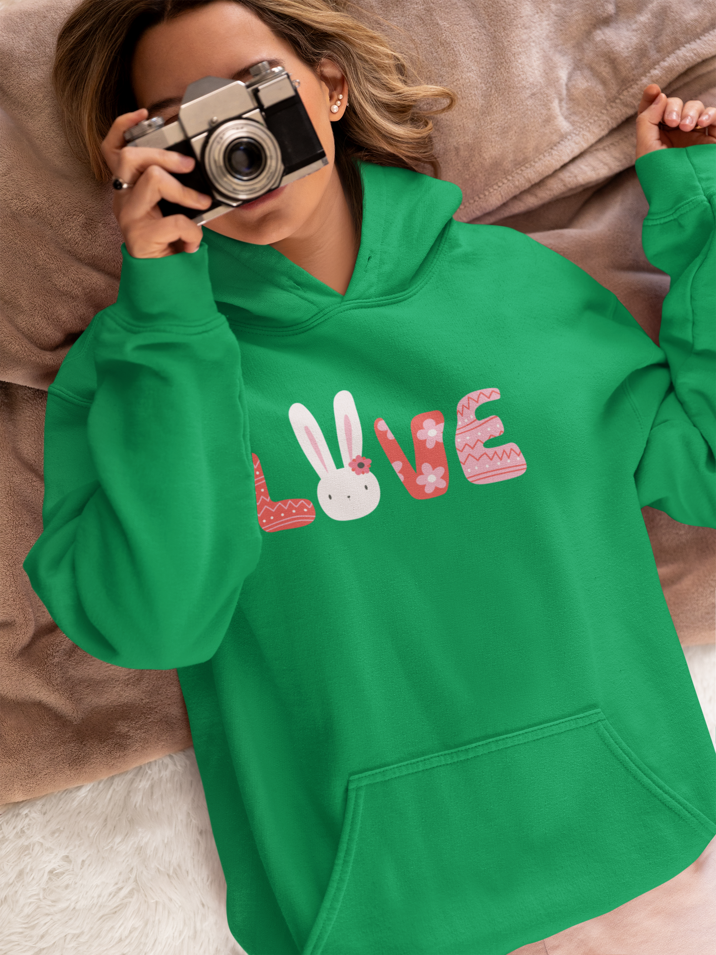 Easter Love Hooded Sweatshirt, Love Sweatshirt, Funny Easter Day Gift, Easter Day Apparel, Happy Easter Sweatshirt For Women, Egg Hunter