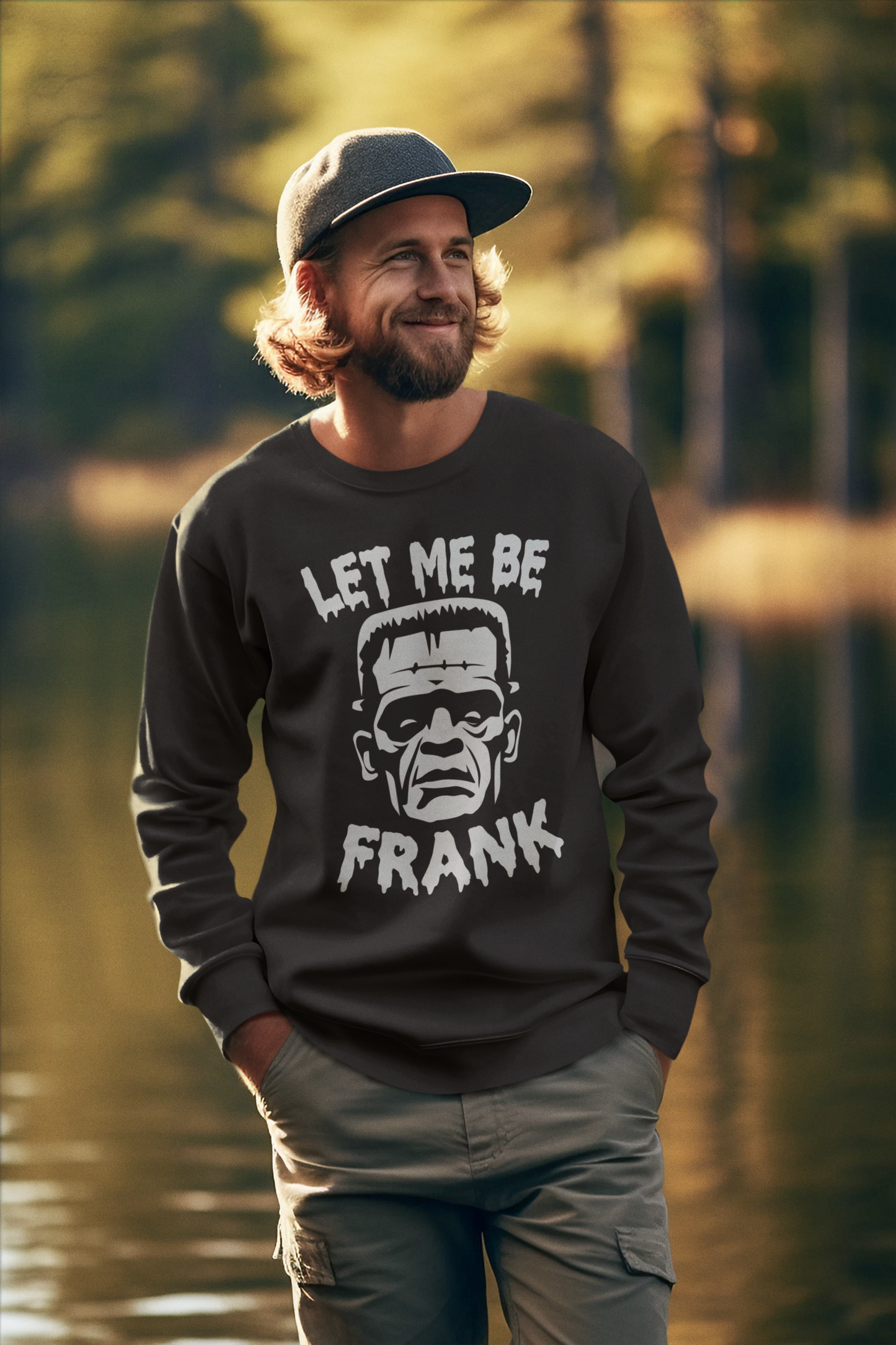 Let Me Be Frank Halloween Sweatshirt, Retro Halloween Sweatshirt, Spooky Halloween Shirt Monster Mash Shirt Frankenstein Sweater Halloween