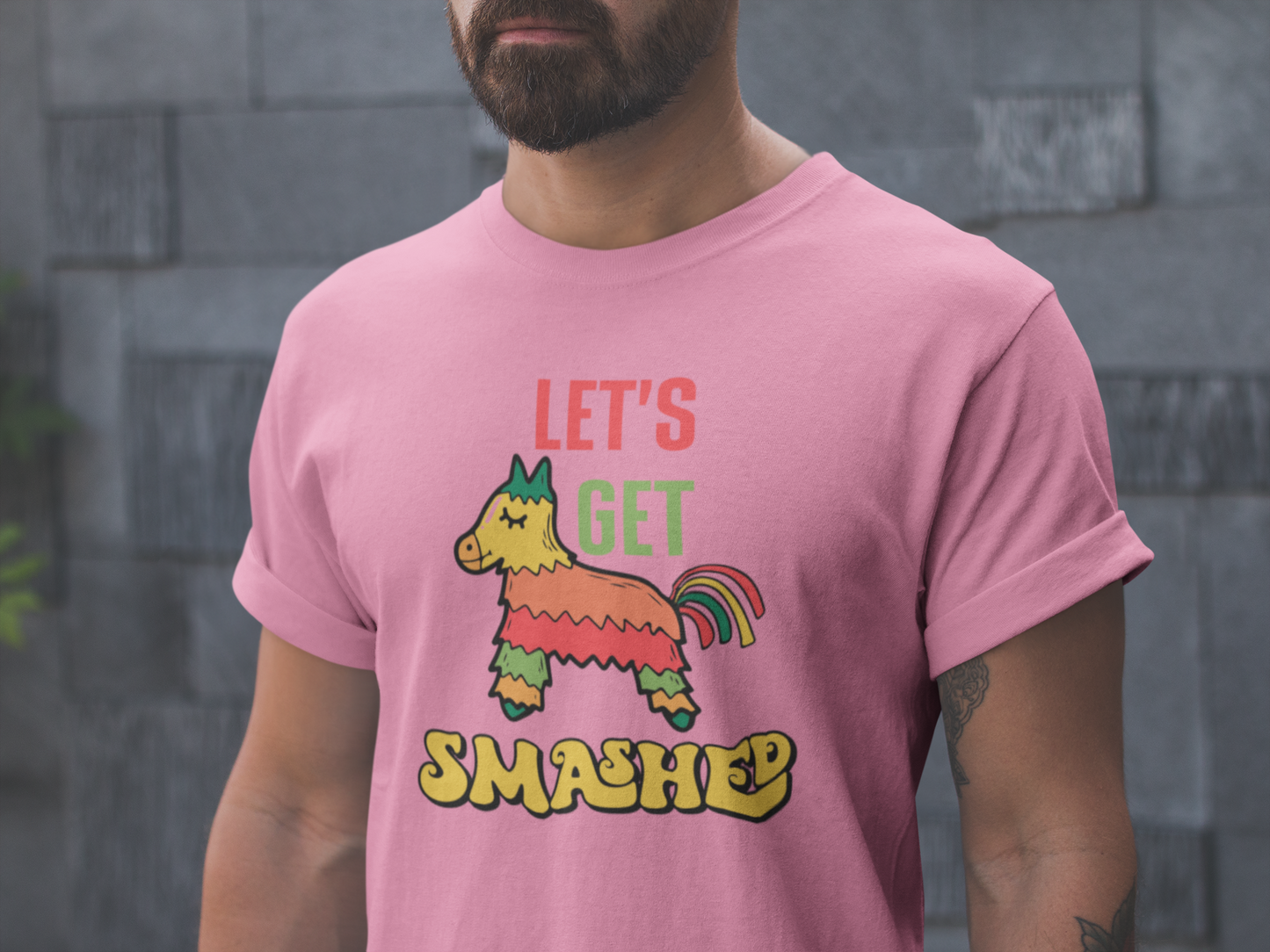 Let's Get Smashed Cinco de Mayo Tshirt with Pinata Donkey - Fiesta Tee, Cinco de Mayo Tee with Pinata Donkey, Celebration Shirt