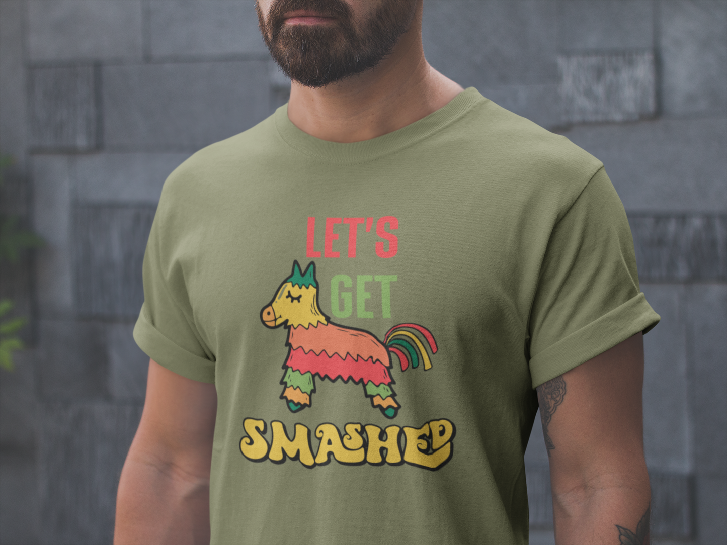 Let's Get Smashed Cinco de Mayo Tshirt with Pinata Donkey - Fiesta Tee, Cinco de Mayo Tee with Pinata Donkey, Celebration Shirt