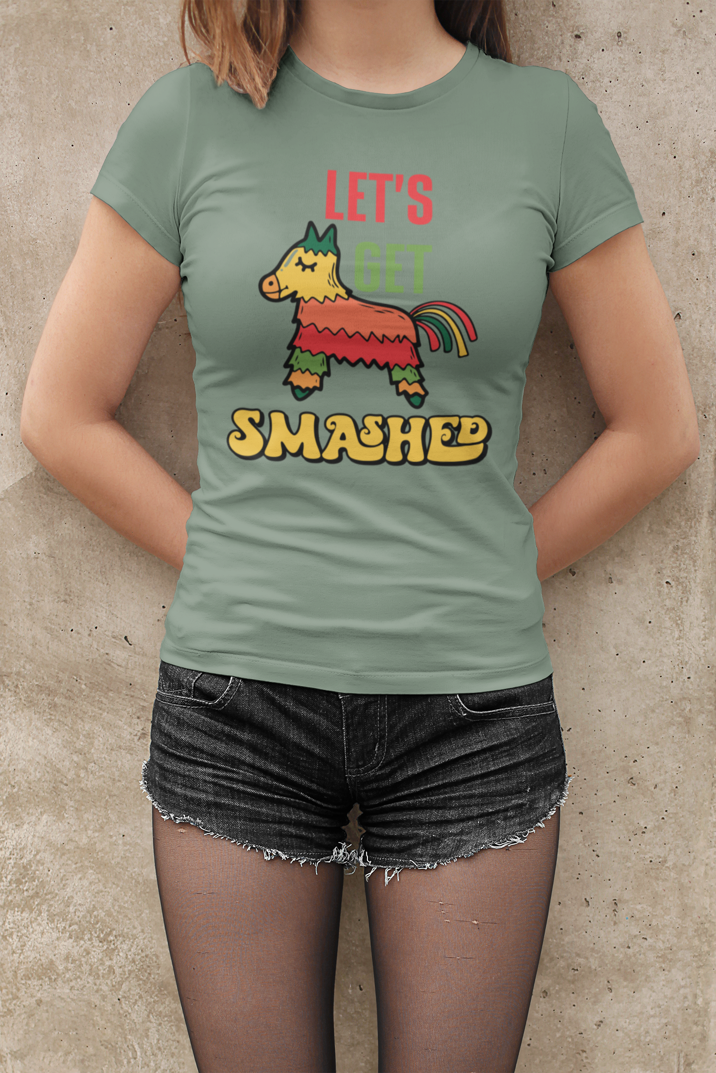 Let's Get Smashed Cinco de Mayo Tshirt with Pinata Donkey - Fiesta Tee, Cinco de Mayo Tee with Pinata Donkey, Celebration Shirt