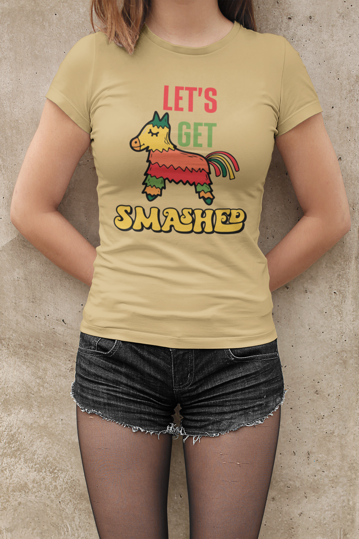 Let's Get Smashed Cinco de Mayo Tshirt with Pinata Donkey - Fiesta Tee, Cinco de Mayo Tee with Pinata Donkey, Celebration Shirt