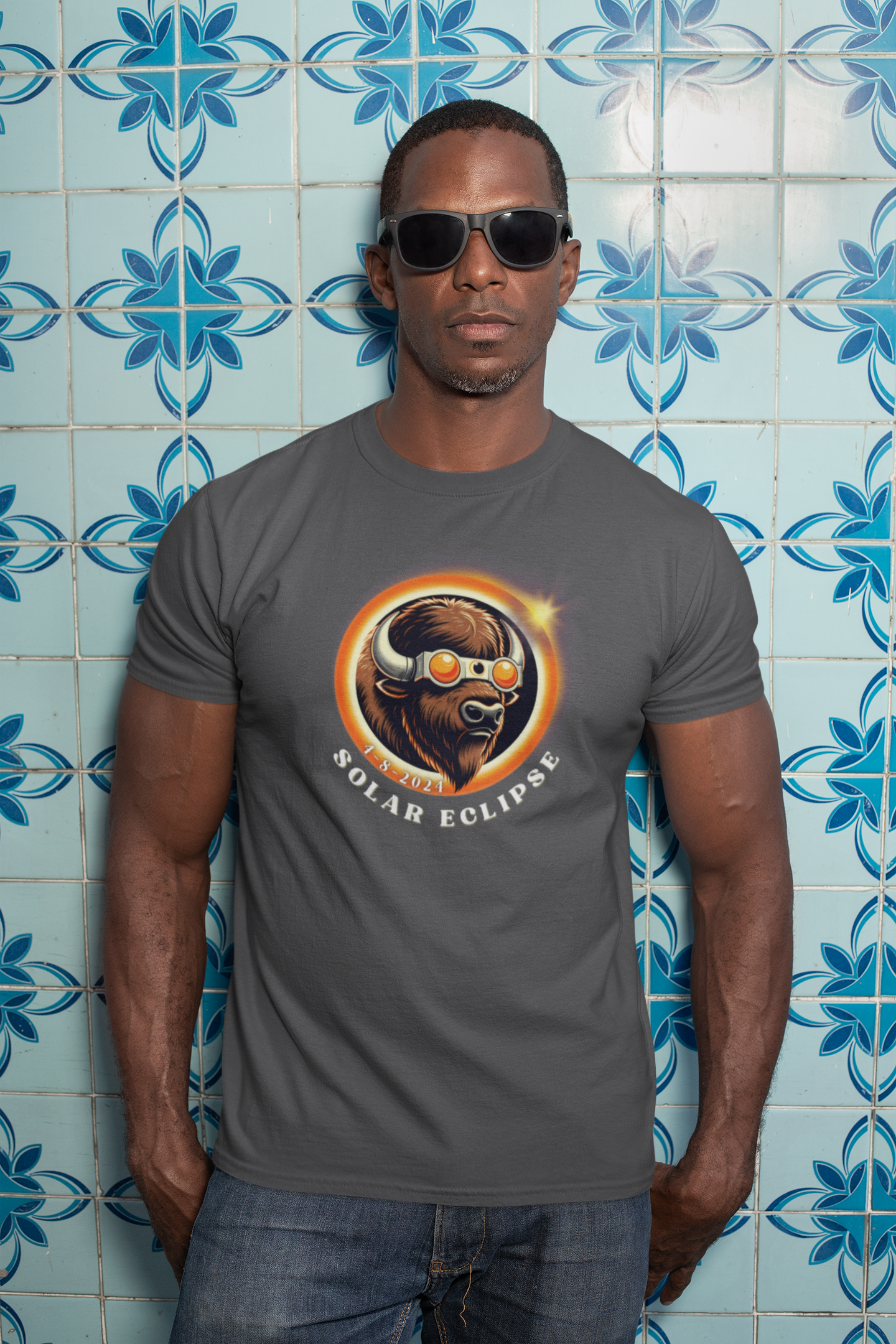 Limited Edition Buffalo Eclipse Sunglasses for Total Solar Eclipse - April 8, 2024, Unisex Heavy Cotton Tee