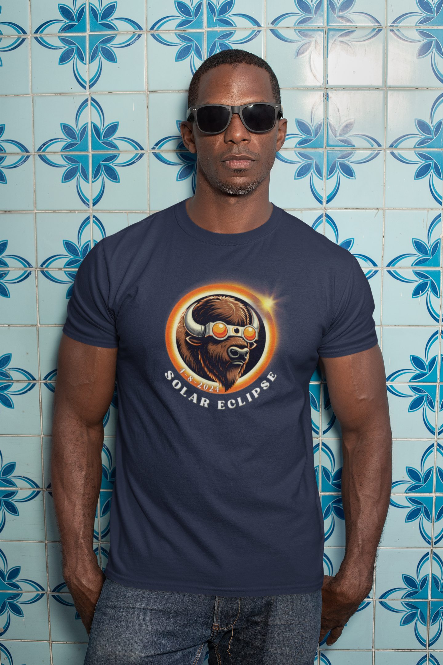 Limited Edition Buffalo Eclipse Sunglasses for Total Solar Eclipse - April 8, 2024, Unisex Heavy Cotton Tee