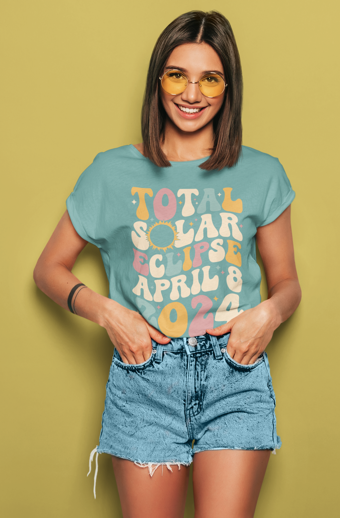 Retro Total Solar Eclipse April 8 2024 Tee on Comfort Colors 1717 | Astronomy Shirt, Vintage Style Solar Eclipse 2024 Shirt