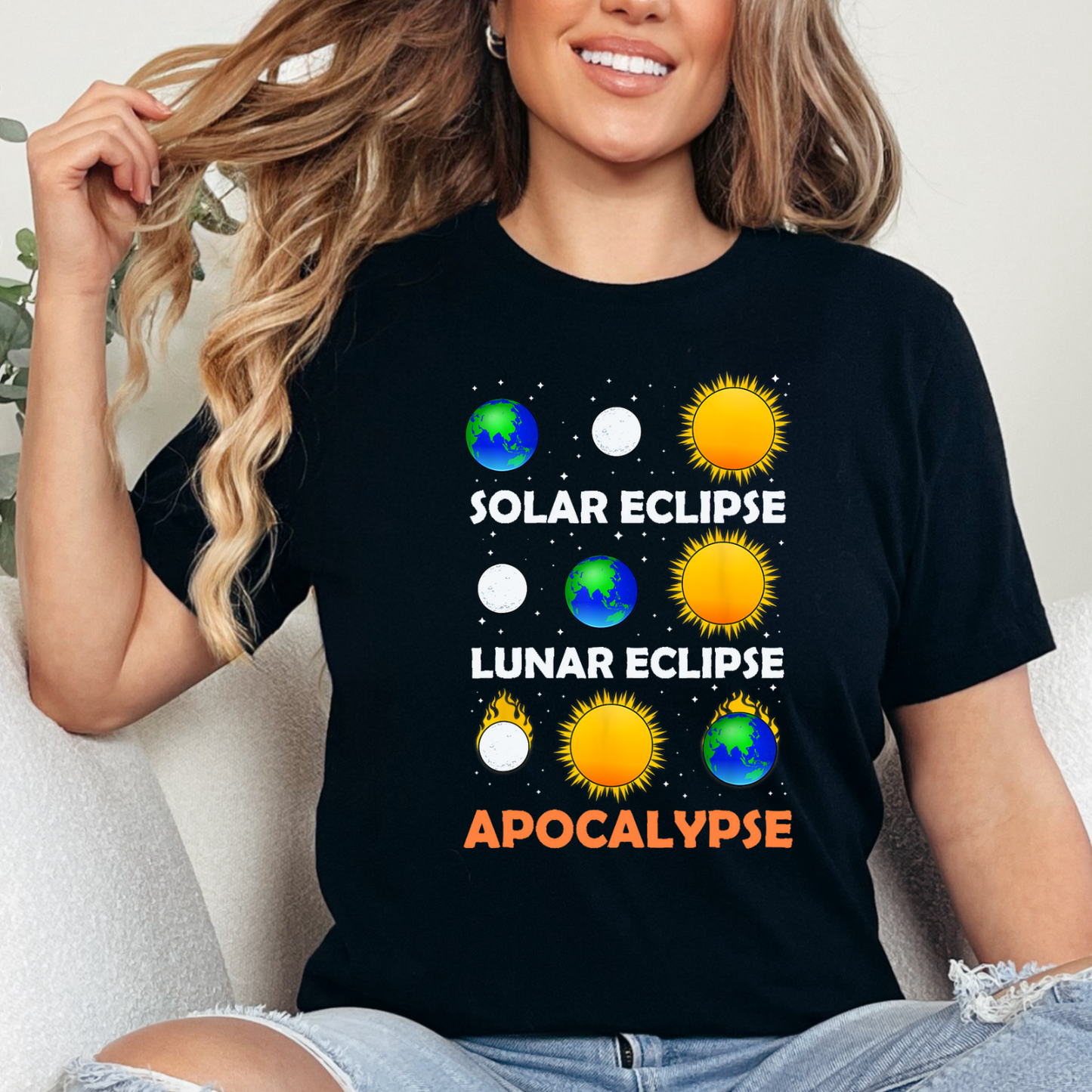 Saractic Eclipse Apocalypse 2024 Shirt - A Cosmic Comedy Unleashed, Total Solar Eclipse 2024 Shirt, America Totality, Moon Astronomy, Eclipse 2024