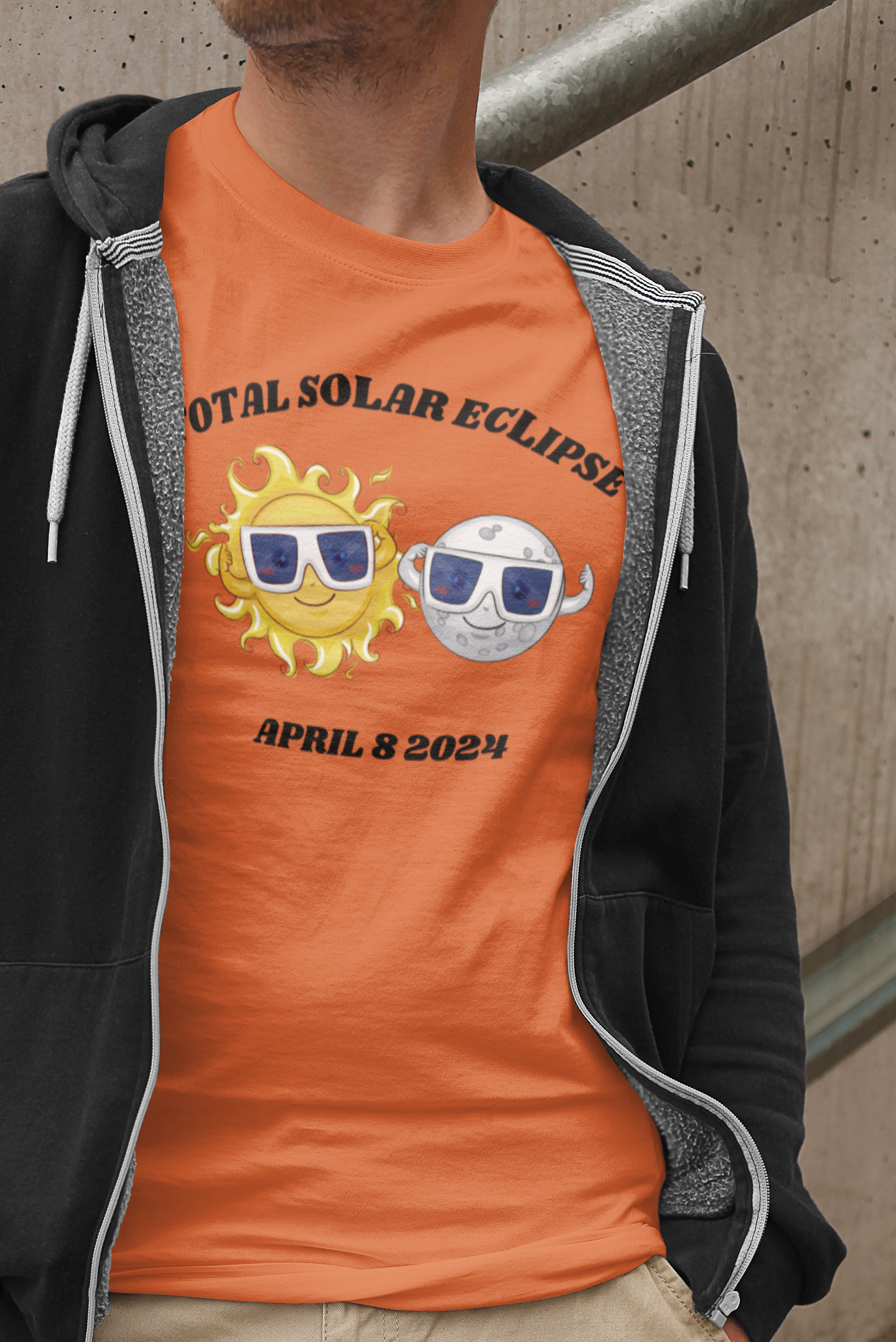 Solar-Glasses and Celestial Vibes: Sun and Moon Solar Eclipse T-Shirt for Stargazers, Unisex Heavy Cotton Tee