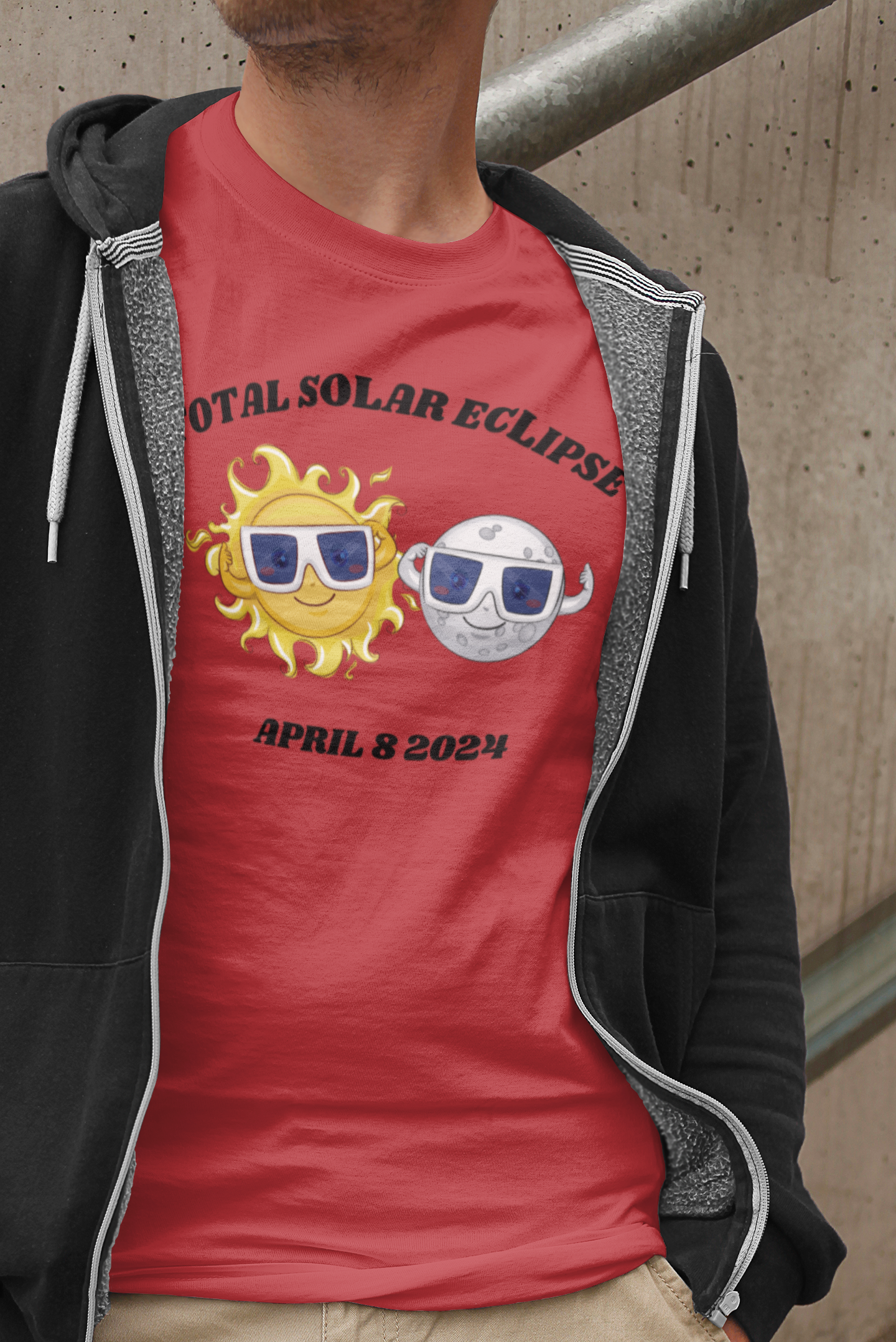 Solar-Glasses and Celestial Vibes: Sun and Moon Solar Eclipse T-Shirt for Stargazers, Unisex Heavy Cotton Tee