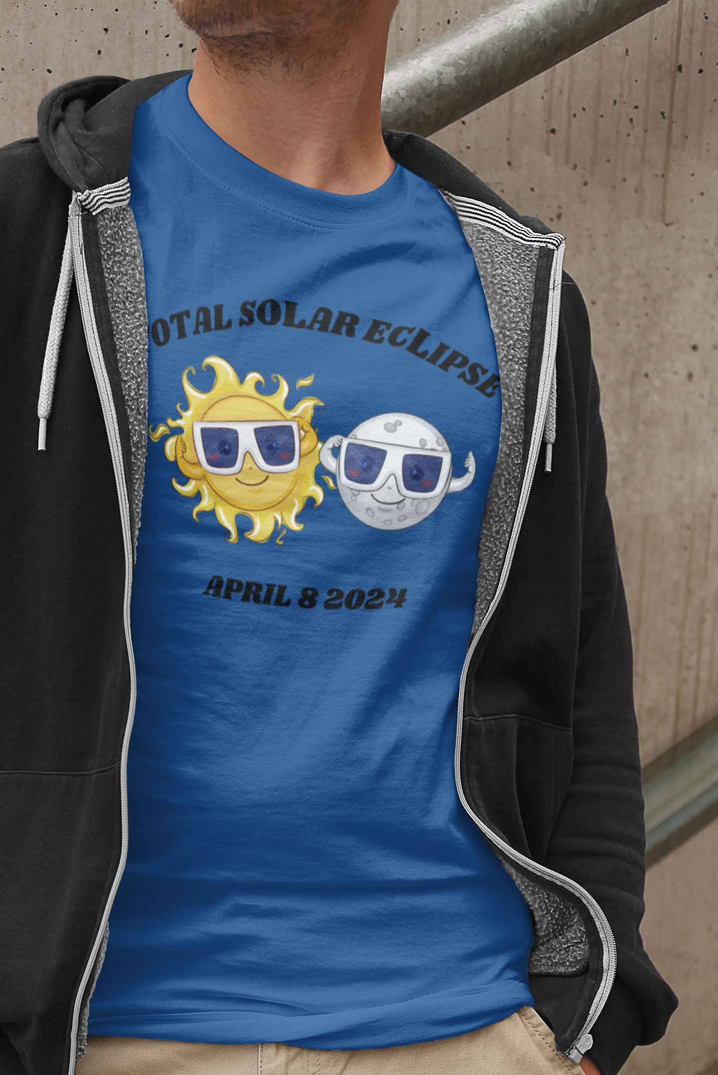 Solar-Glasses and Celestial Vibes: Sun and Moon Solar Eclipse T-Shirt for Stargazers, Unisex Heavy Cotton Tee