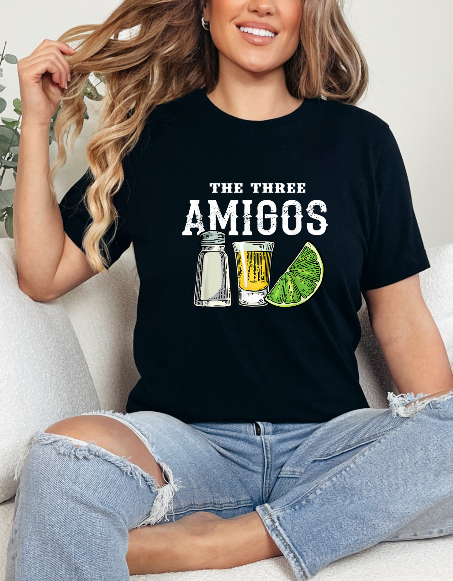 The Three Amigos Tshirt - Salt Tequila Lime Graphic Tee, Cinco de Mayo Shirt - Tequila Lime Salt Trio Three Amigos Tee