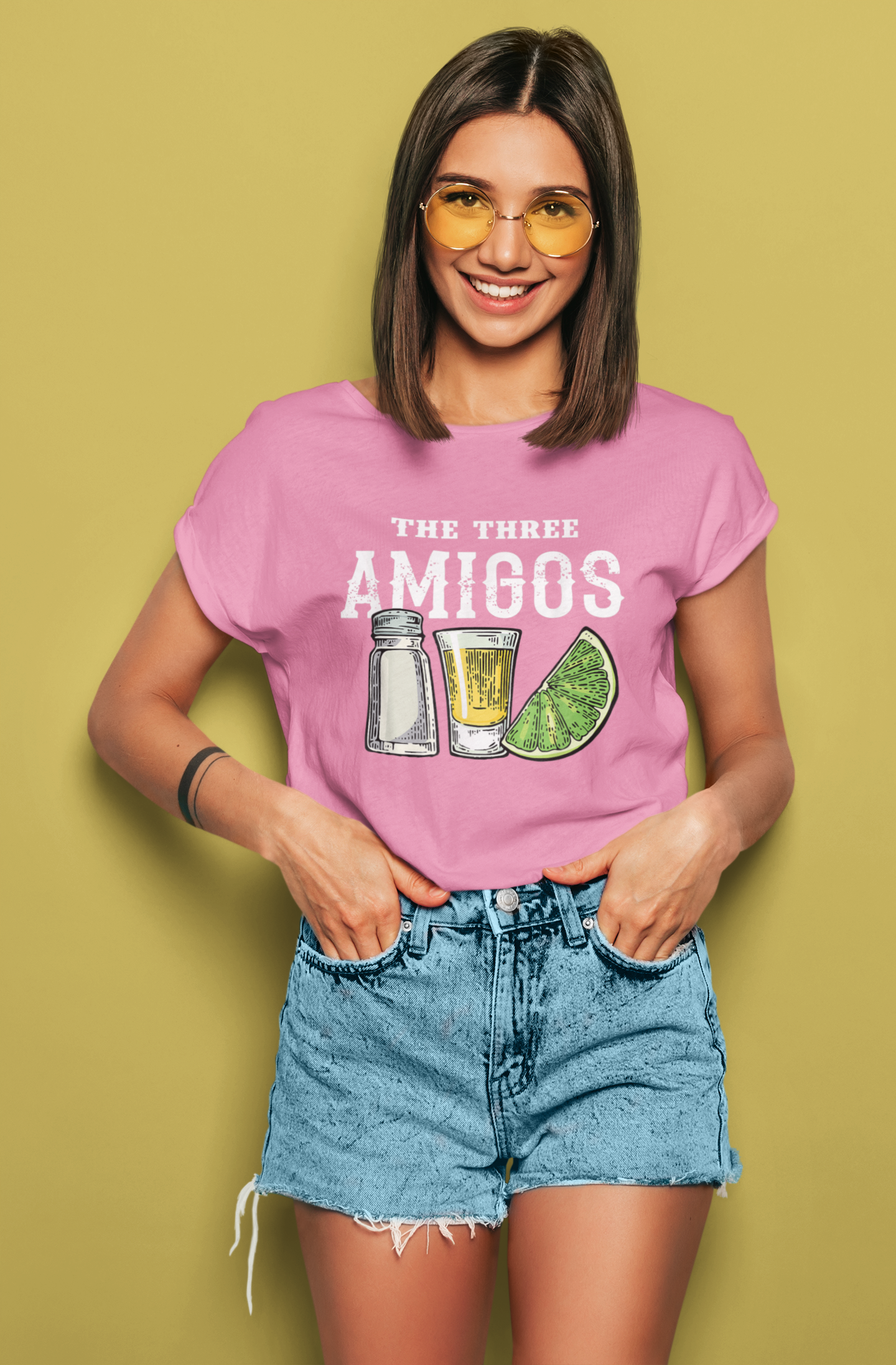 The Three Amigos Tshirt - Salt Tequila Lime Graphic Tee, Cinco de Mayo Shirt - Tequila Lime Salt Trio Three Amigos Tee