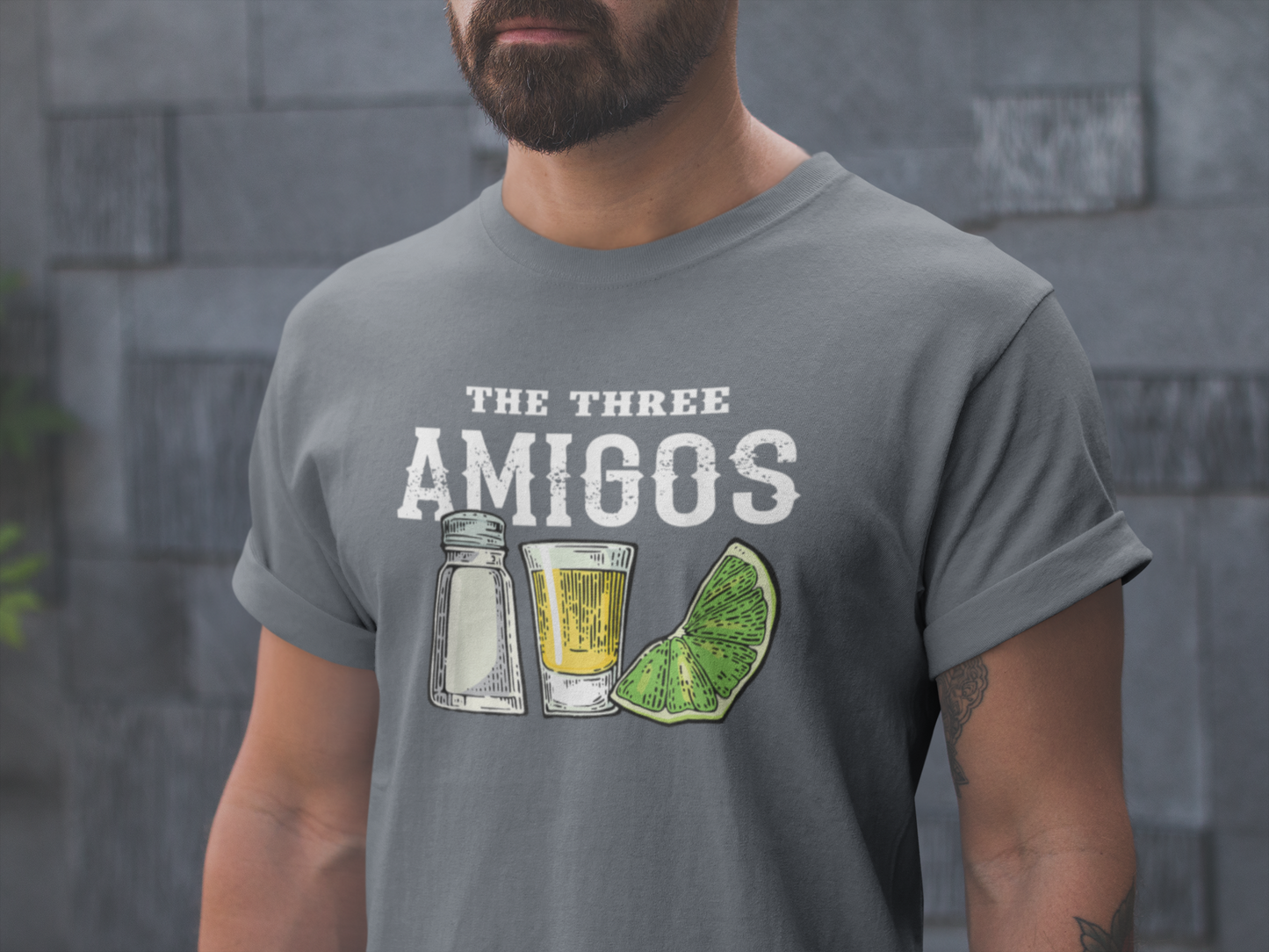 The Three Amigos Tshirt - Salt Tequila Lime Graphic Tee, Cinco de Mayo Shirt - Tequila Lime Salt Trio Three Amigos Tee