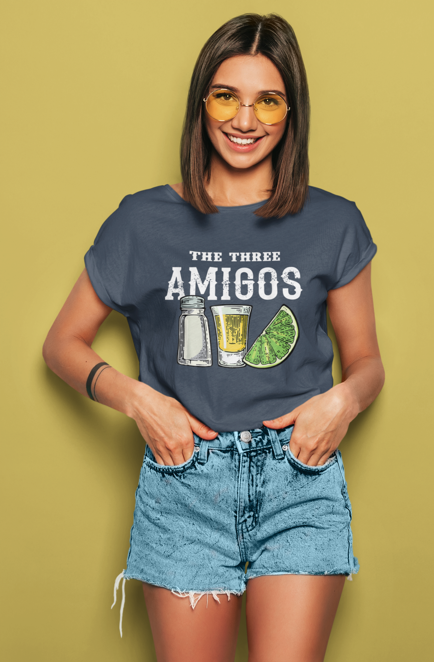 The Three Amigos Tshirt - Salt Tequila Lime Graphic Tee, Cinco de Mayo Shirt - Tequila Lime Salt Trio Three Amigos Tee