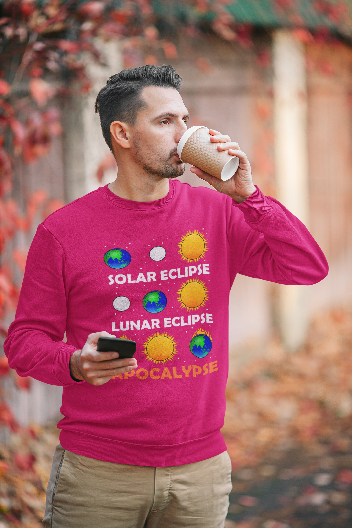 Eclipse Apocalypse 2024 Sweatshirt - A Cosmic Comedy Unleashed, Total Solar Eclipse 2024 Shirt, America Totality, Moon Astronomy