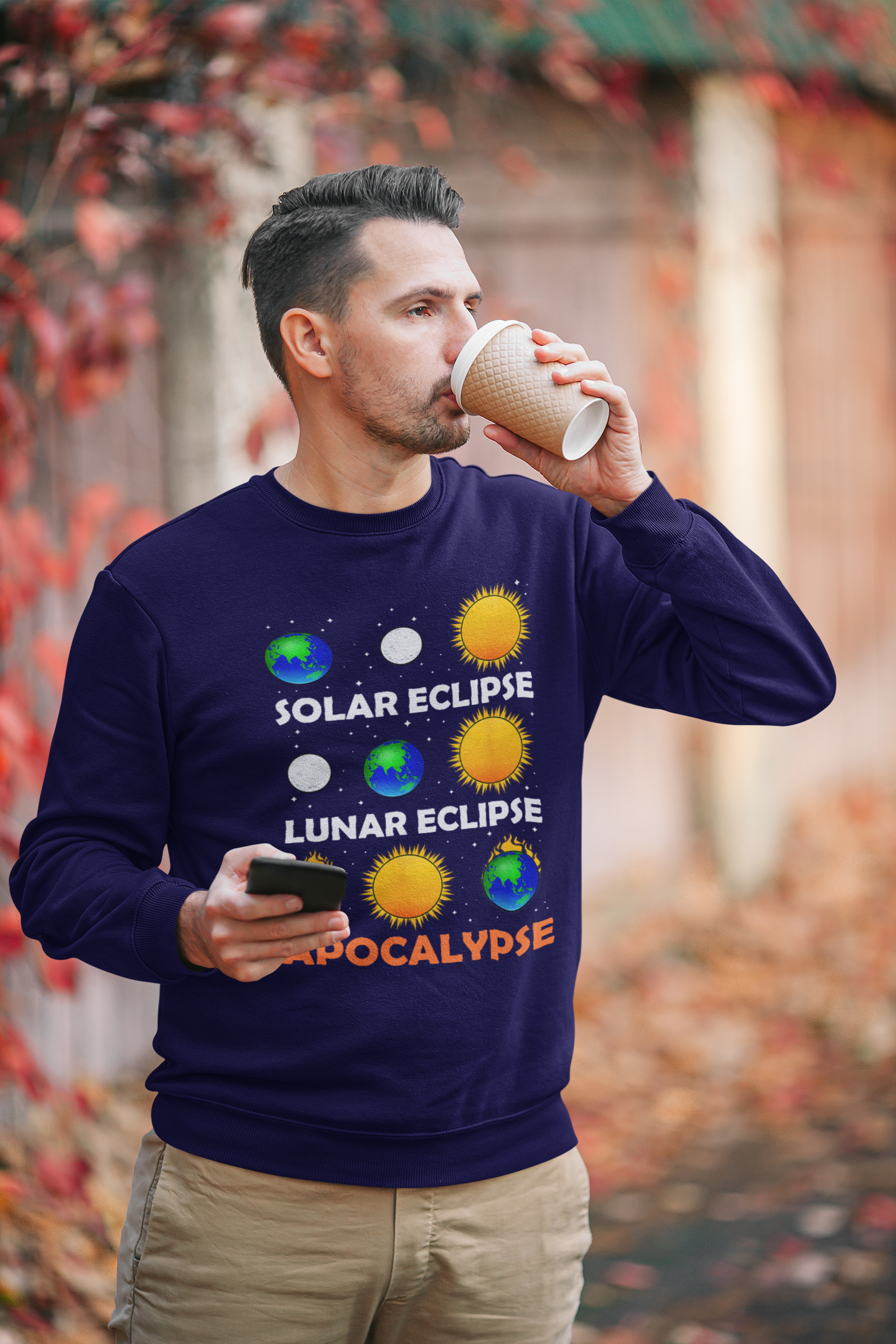 Eclipse Apocalypse 2024 Sweatshirt - A Cosmic Comedy Unleashed, Total Solar Eclipse 2024 Shirt, America Totality, Moon Astronomy