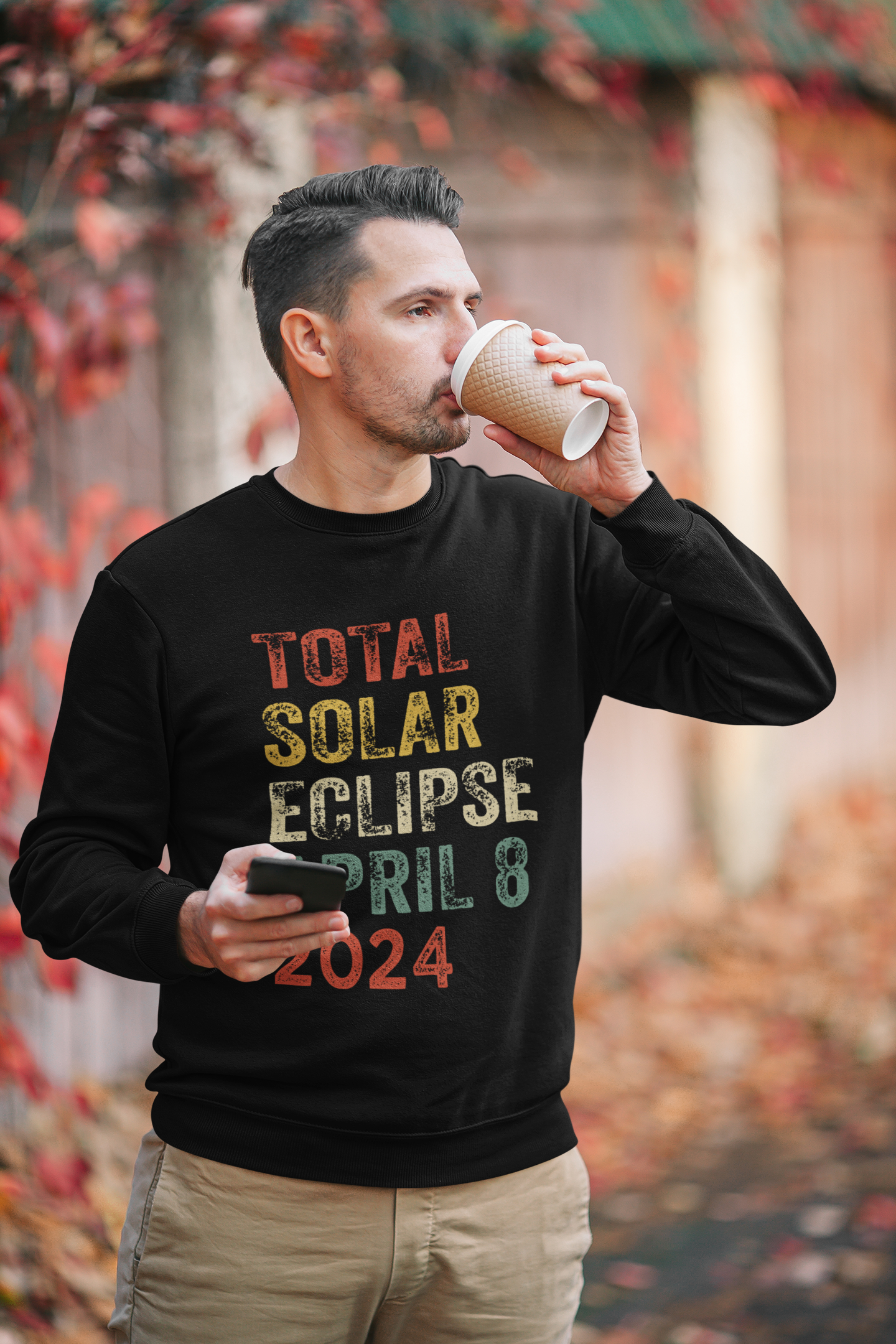 Total Solar Eclipse Apr 8 2024 Sweatshirt - Commemorate the Celestial Spectacle, Total Solar Eclipse 2024 Shirt, Solar Eclipse Souvenir Gift