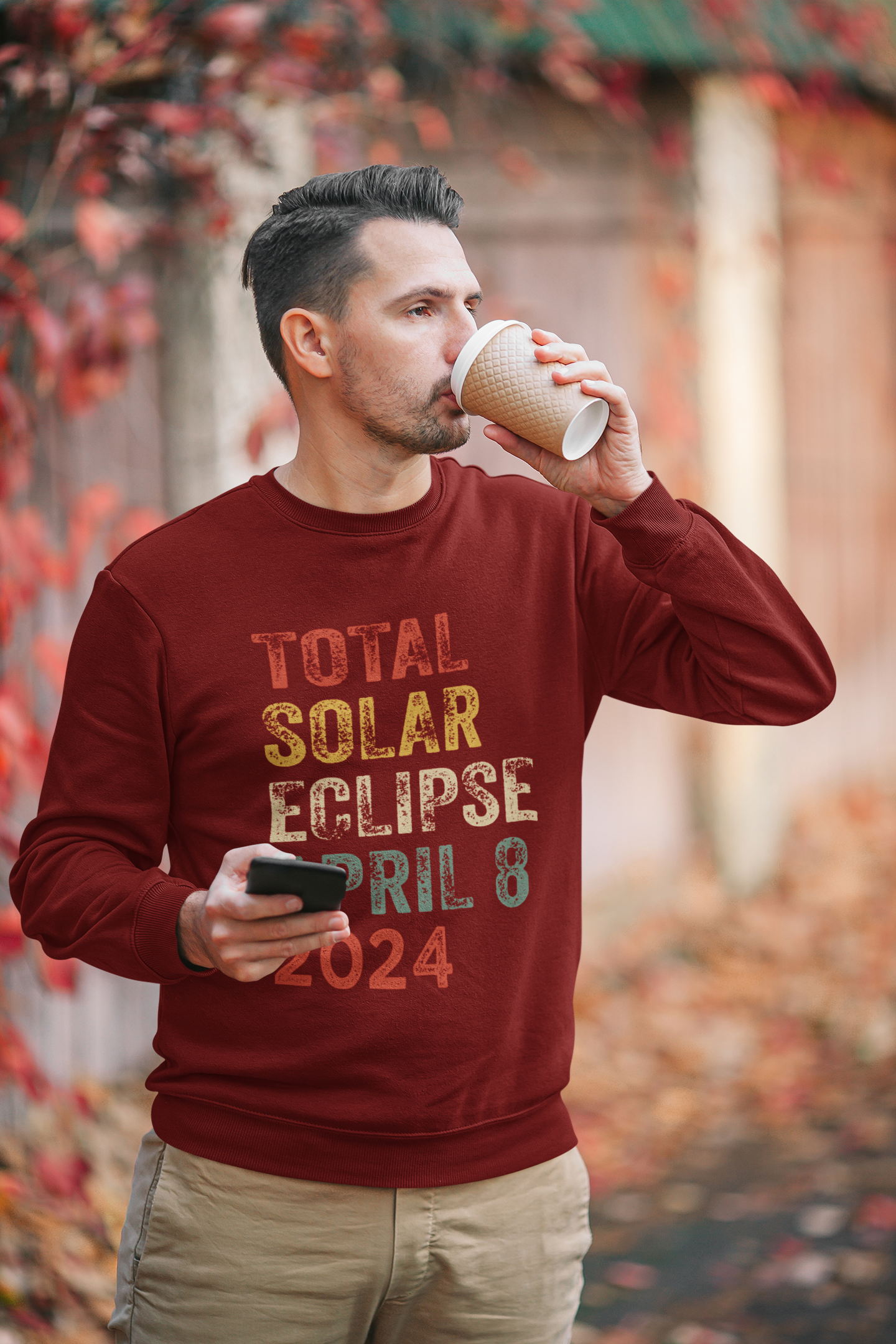 Total Solar Eclipse Apr 8 2024 Sweatshirt - Commemorate the Celestial Spectacle, Total Solar Eclipse 2024 Shirt, Solar Eclipse Souvenir Gift