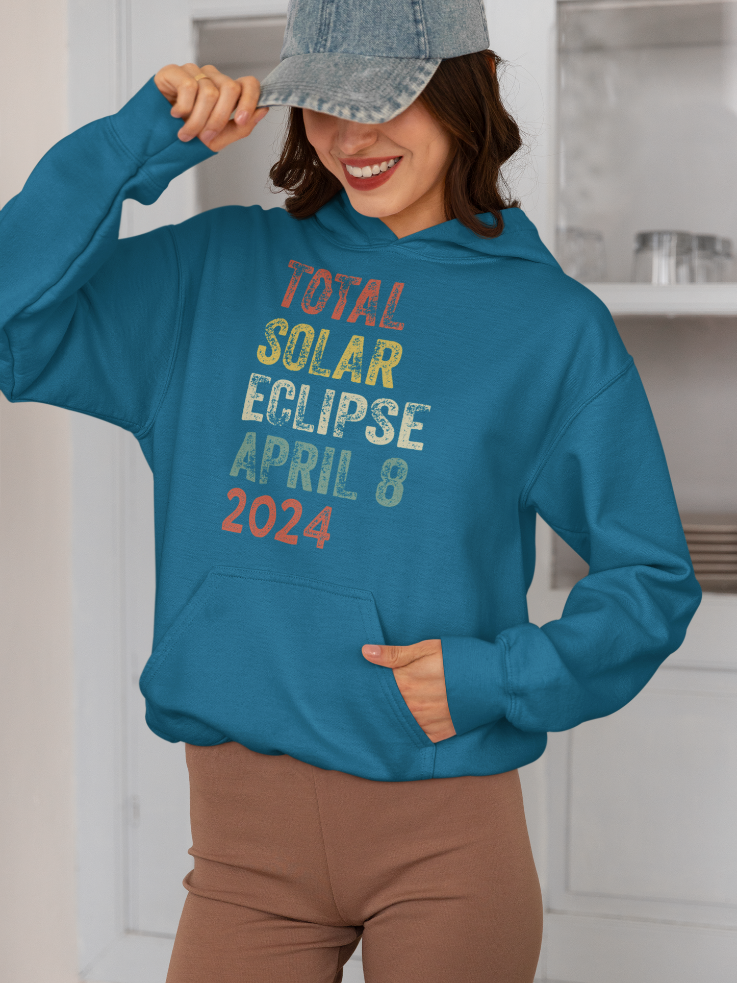 Total Solar Eclipse April 8 2024 Hooded Sweatshirt, Commemorate the Celestial Event, America Totality,Moon Astronomy,Solar Eclipse Souvenir