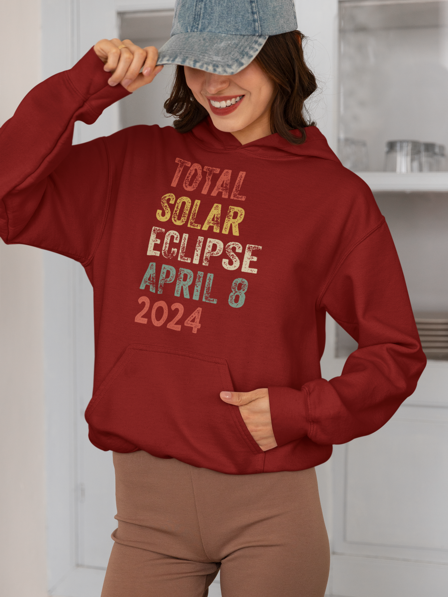 Total Solar Eclipse April 8 2024 Hooded Sweatshirt, Commemorate the Celestial Event, America Totality,Moon Astronomy,Solar Eclipse Souvenir