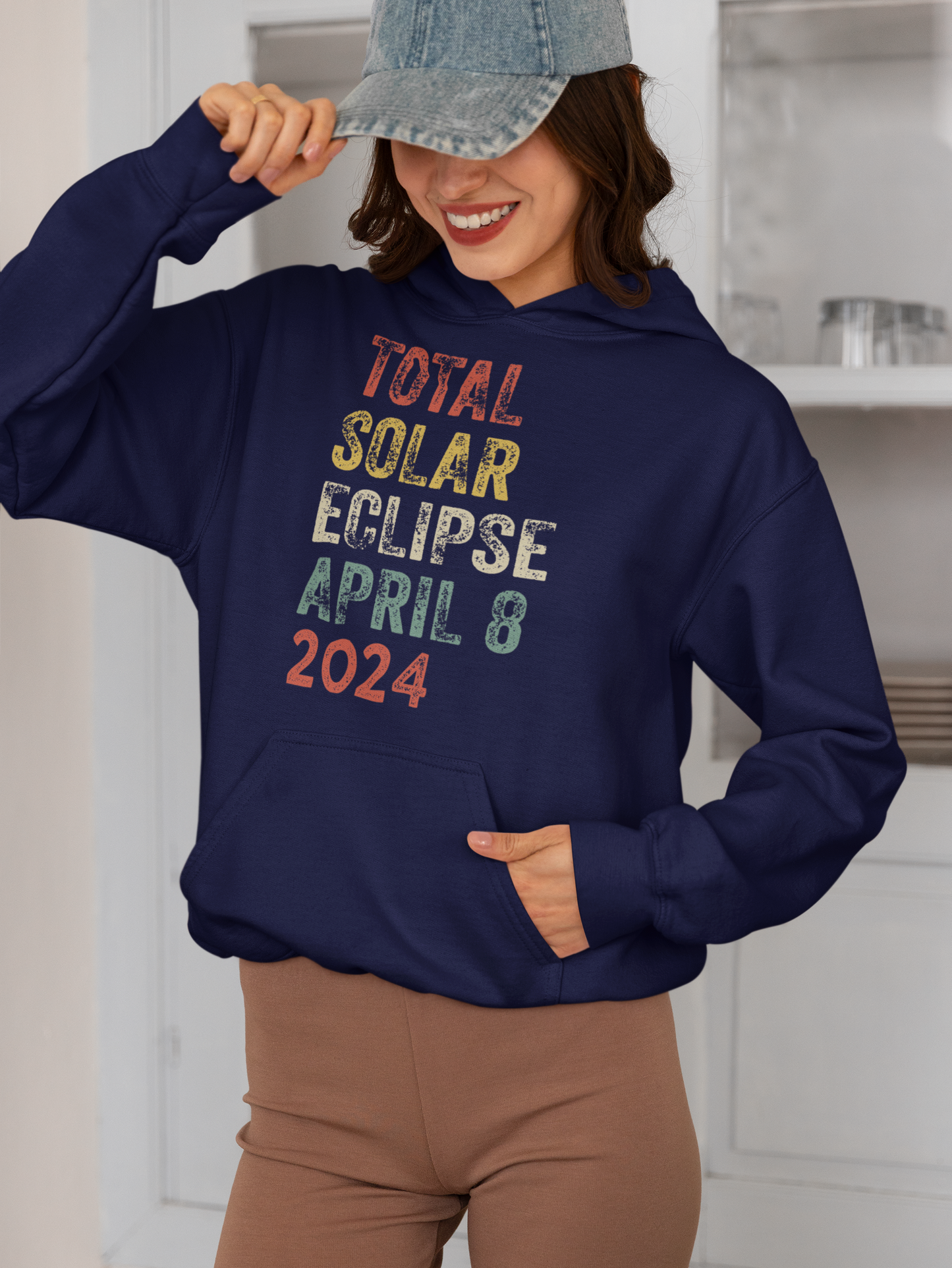 Total Solar Eclipse April 8 2024 Hooded Sweatshirt, Commemorate the Celestial Event, America Totality,Moon Astronomy,Solar Eclipse Souvenir