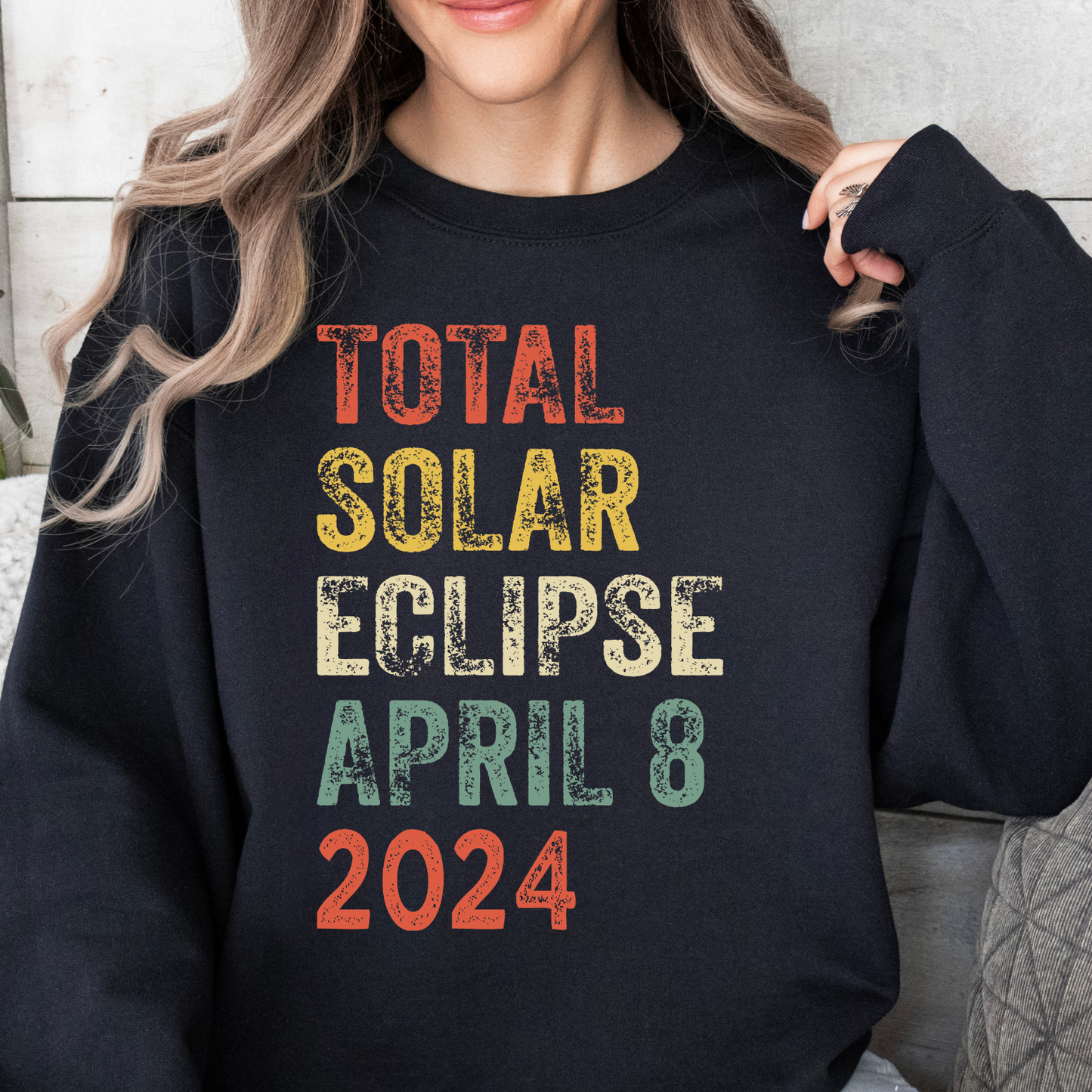 Total Solar Eclipse Apr 8 2024 Sweatshirt - Commemorate the Celestial Spectacle, Total Solar Eclipse 2024 Shirt, Solar Eclipse Souvenir Gift