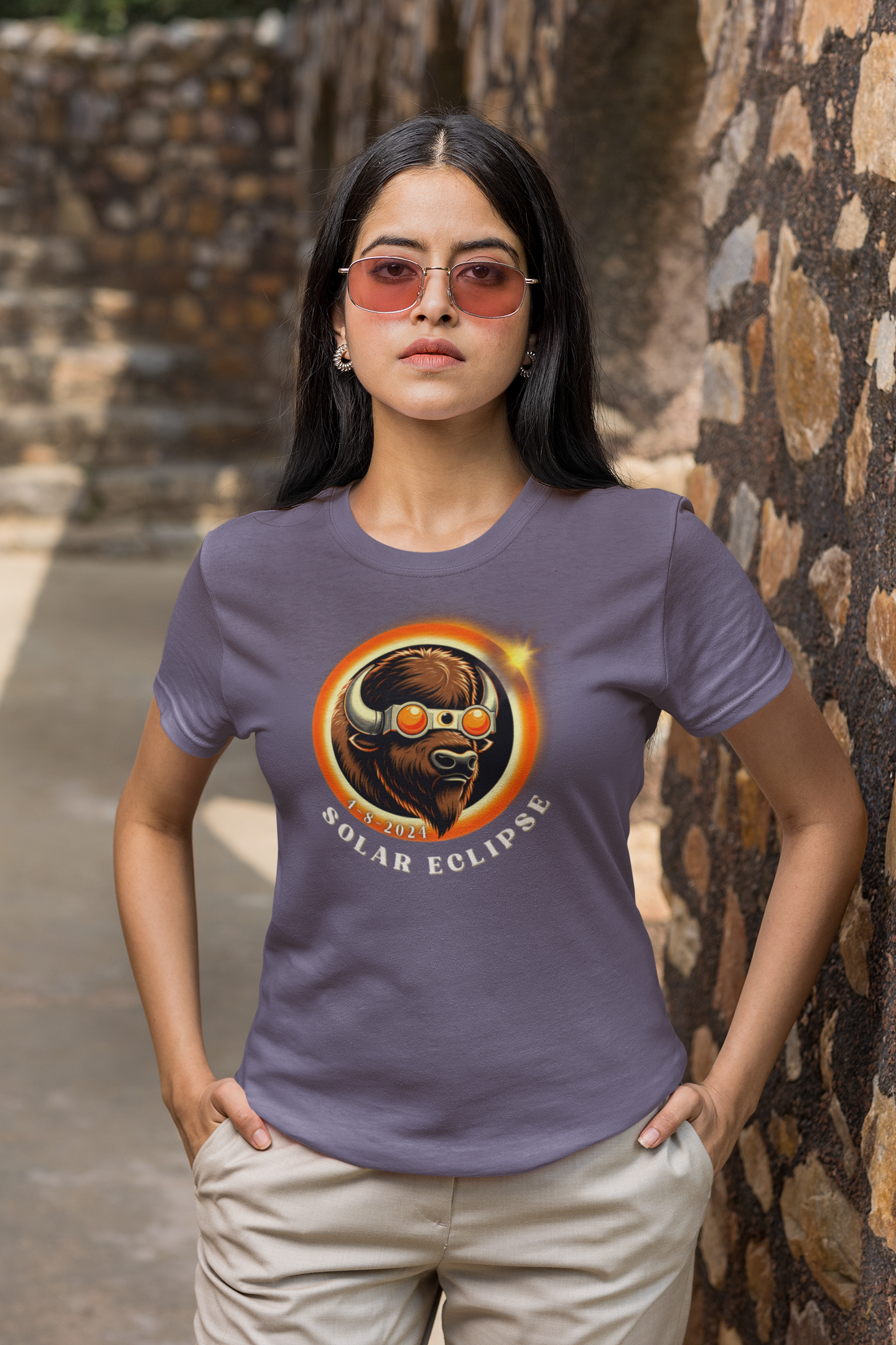 Trendy Buffalo Print Shirt | Eclipse Glasses Design | Comfort Colors 1717 Tee, Trendy Buffalo Print Shirt | Eclipse Glasses Design