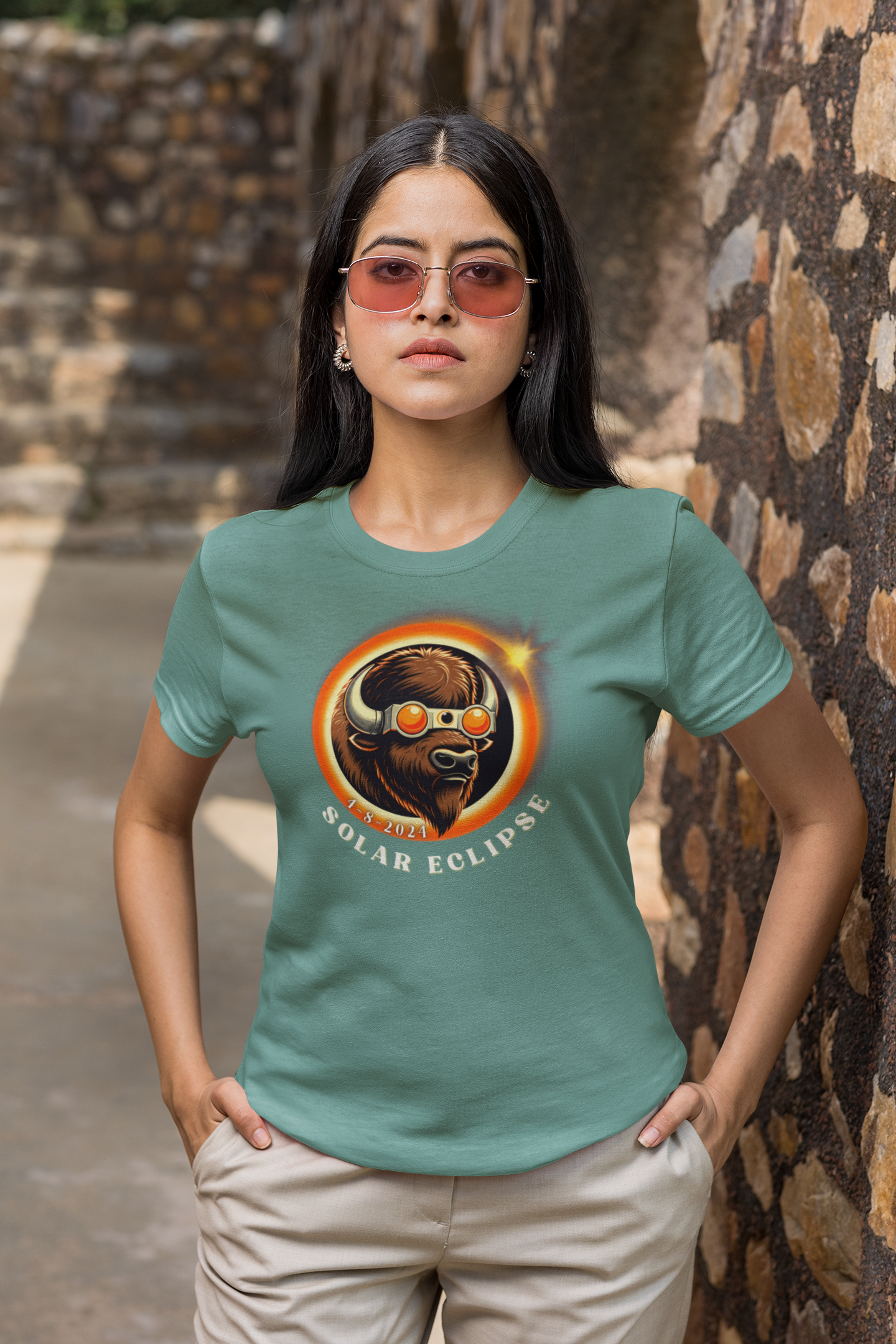 Trendy Buffalo Print Shirt | Eclipse Glasses Design | Comfort Colors 1717 Tee, Trendy Buffalo Print Shirt | Eclipse Glasses Design