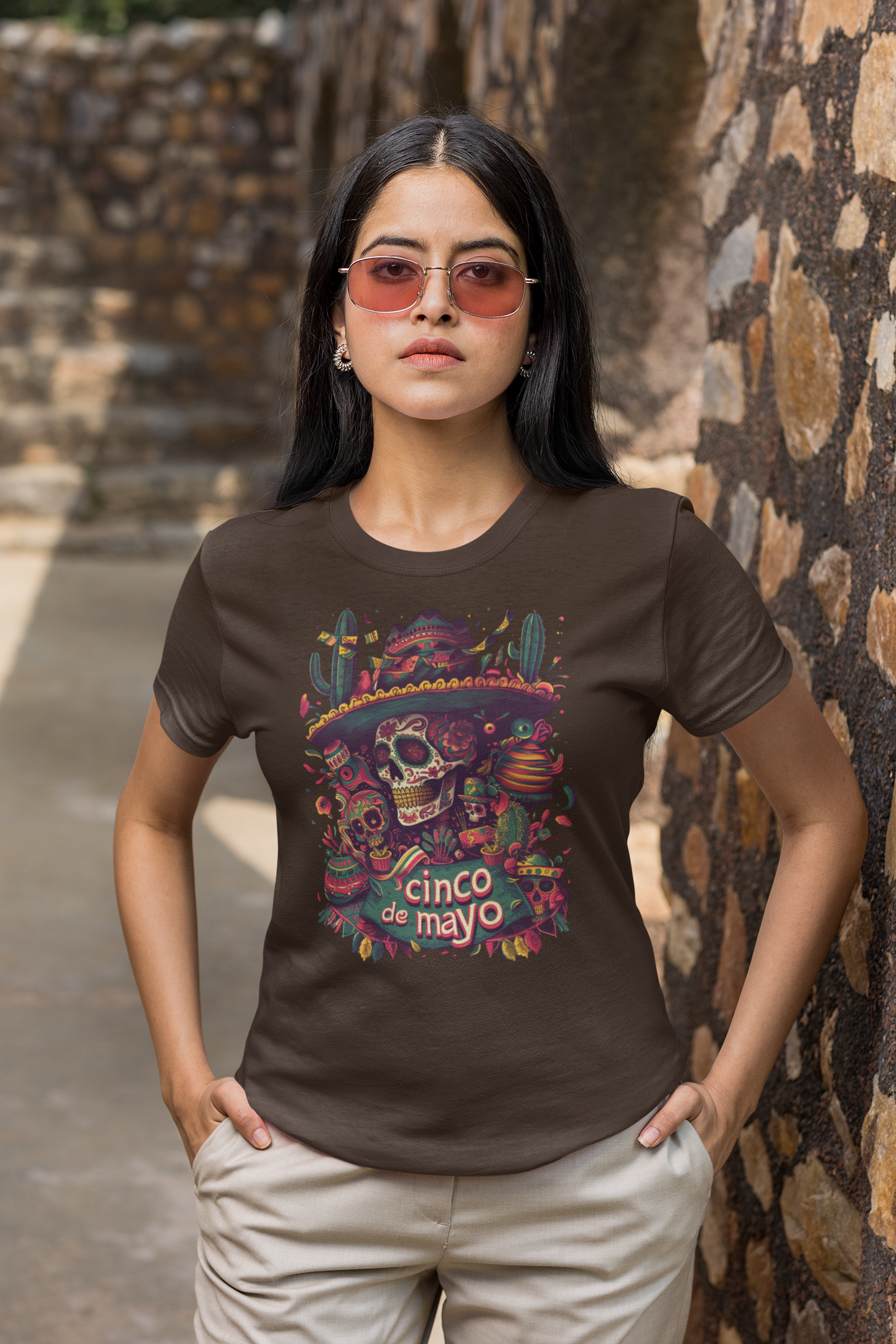 Unique Day of the Dead Apparel for Your Cinco de Mayo Festivities, Colorful Cinco de Mayo Shirt Featuring Day of the Dead Design