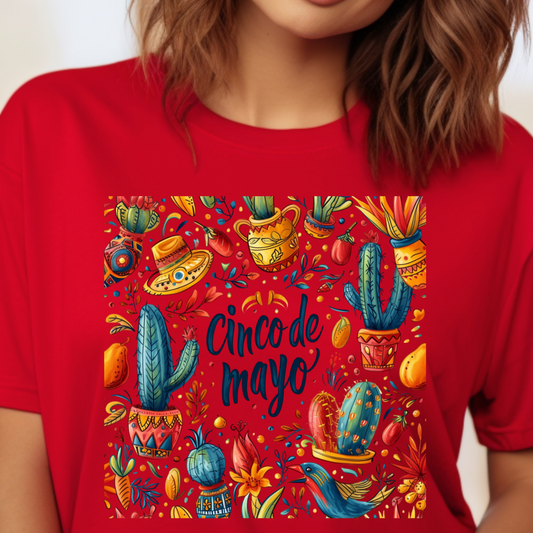 Add a splash of Fiesta Fun to your wardrobe with our vibrant Cinco de Mayo Shirt! Featuring colorful prints of birds, cacti, and peppers, this shirt captures the lively spirit of the celebration. Get ready to spice up your style and join the party in full swing! 🎉🌵 #CincodeMayoFiesta #VibrantFashion