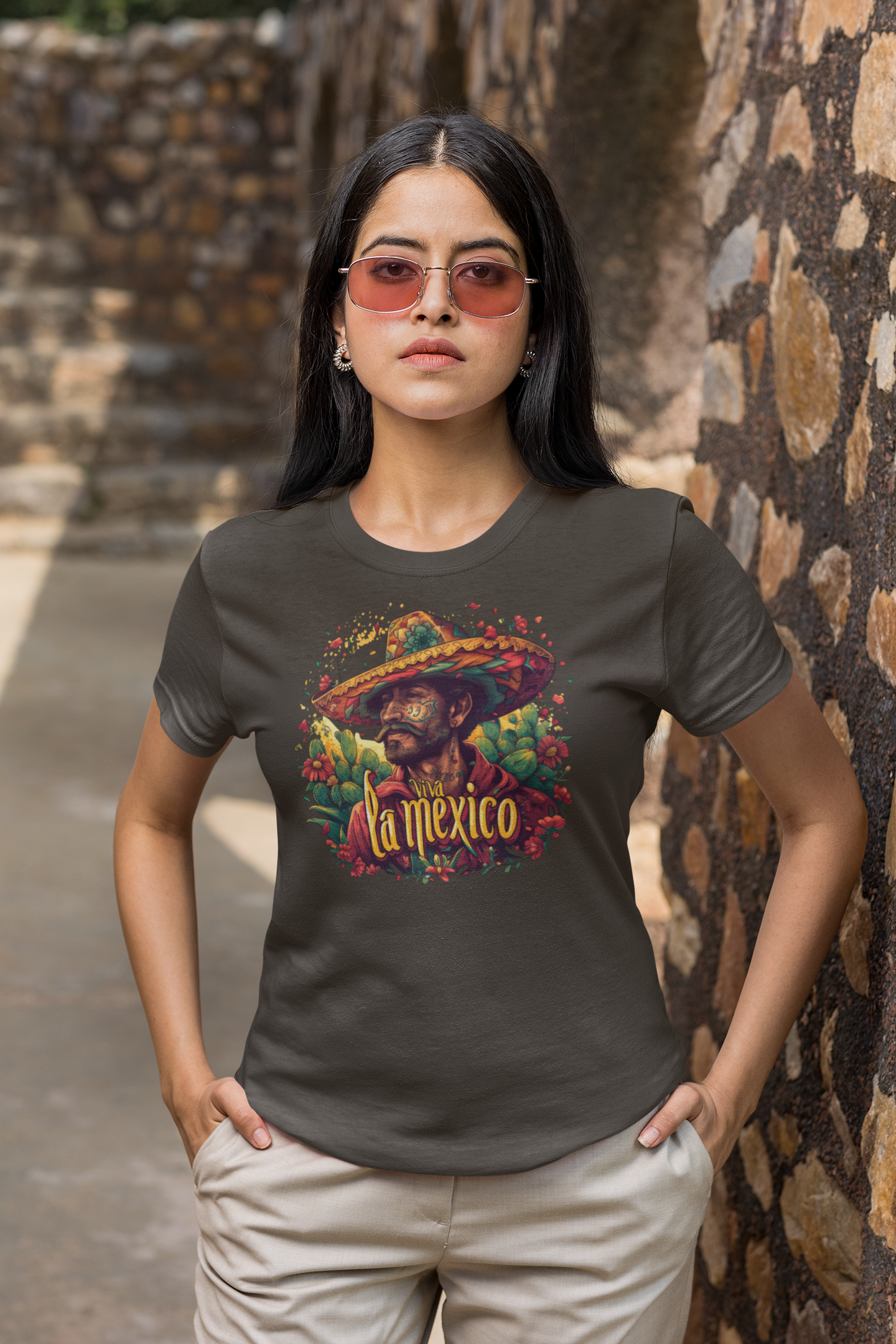 Viva La Mexico Tshirt: Mexican Cowboy Sombrero Graphic Tee, Fiesta Ready Tshirt, Mexican Cowboy in Sombrero Print