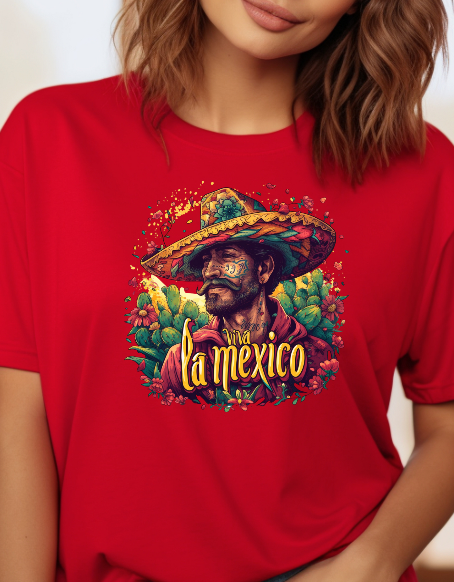 Viva La Mexico Tshirt: Mexican Cowboy Sombrero Graphic Tee, Fiesta Ready Tshirt, Mexican Cowboy in Sombrero Print