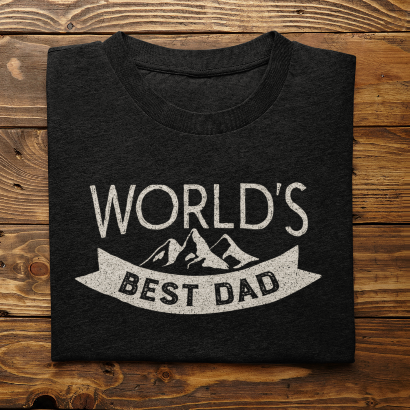 Graphic Unisex T Shirt that reads World&#39;s Best Dad and Canvas tee in the color Black