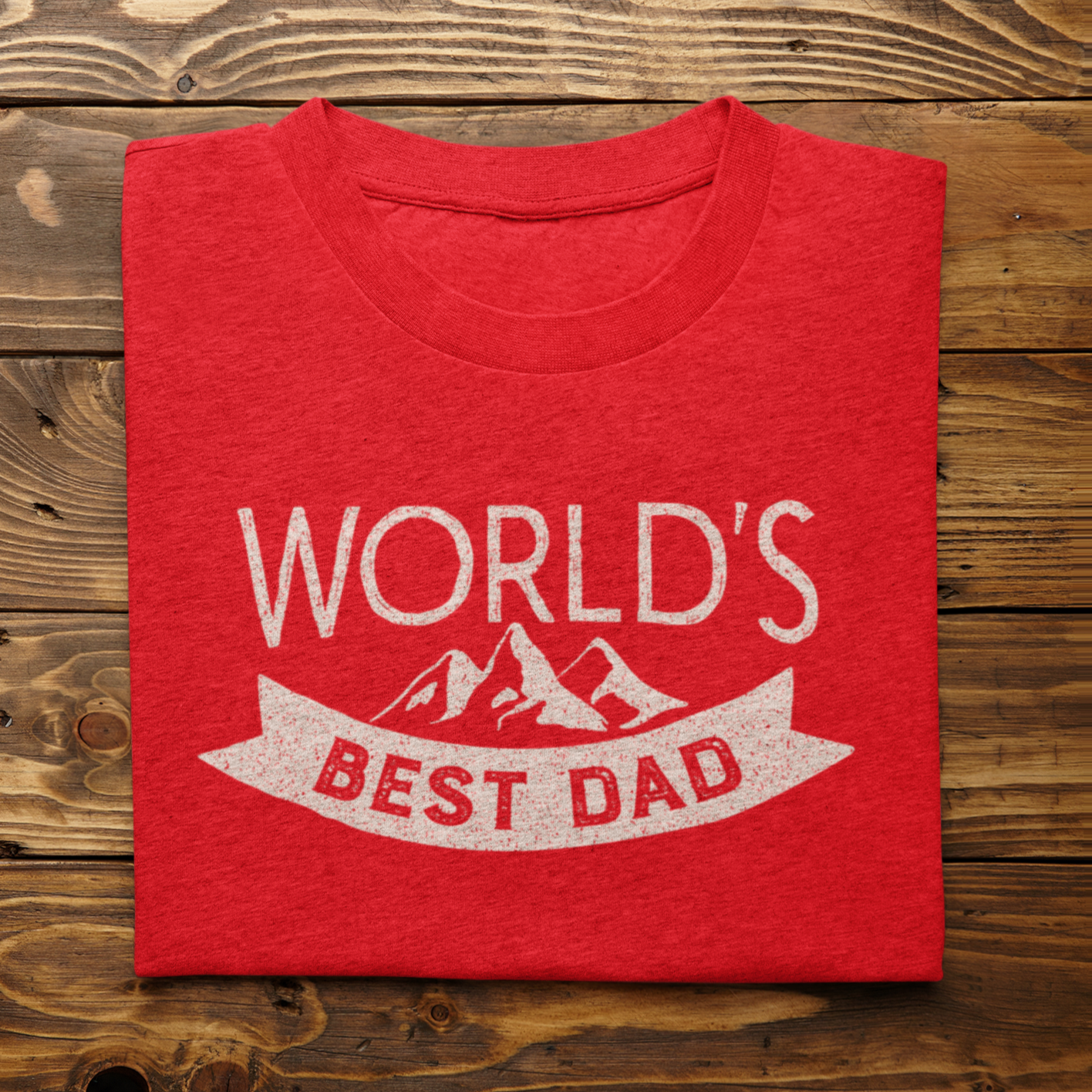 Graphic Unisex T Shirt that reads World&#39;s Best Dad and Canvas tee in the color Red