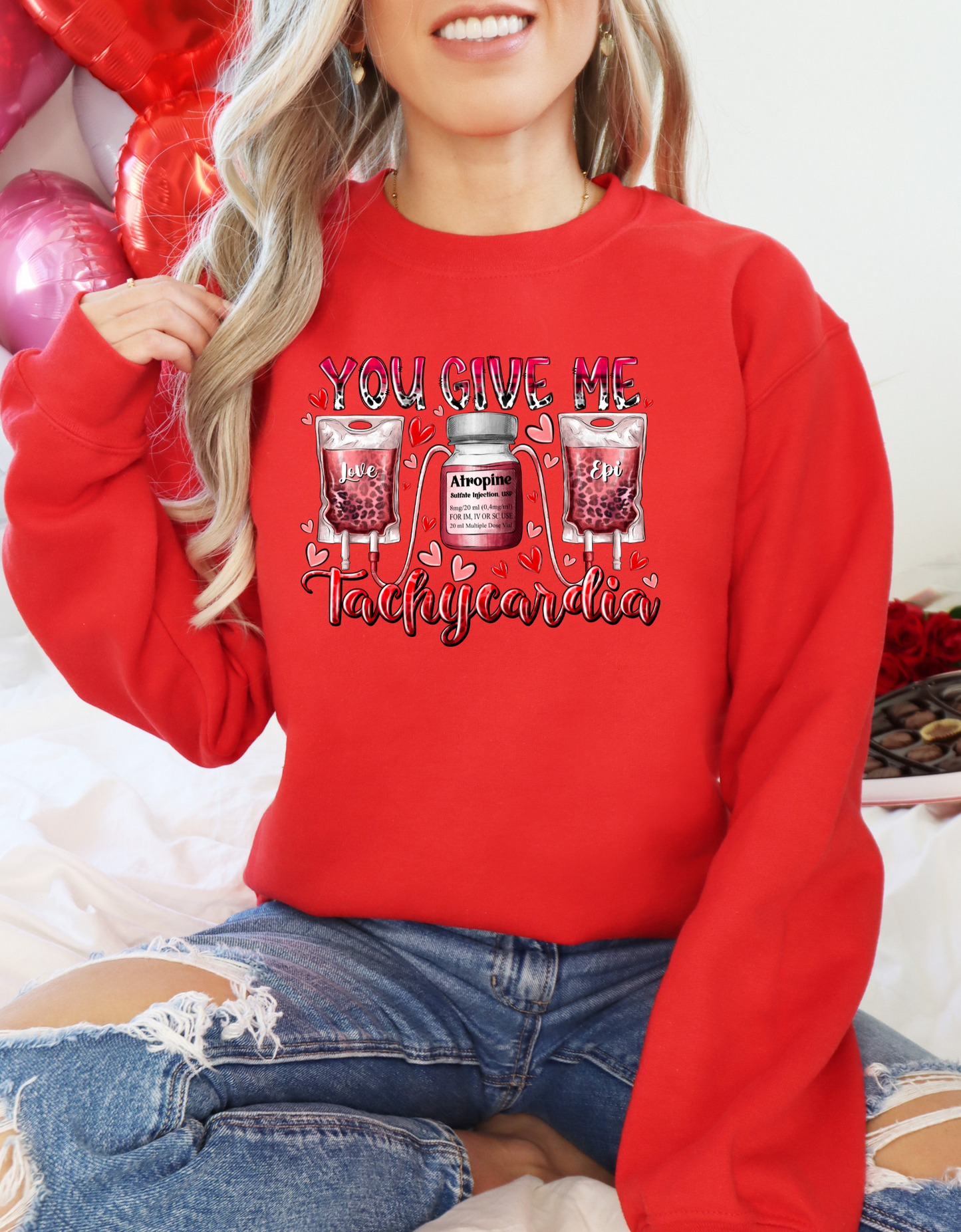 You Give Me Tachycardia Valentine Sweatshirt, Nurse Love Shirt, Nursing Shirt, Valentine Nurse Tee, Nurse Heart Tee Nurse Gift For Valentine