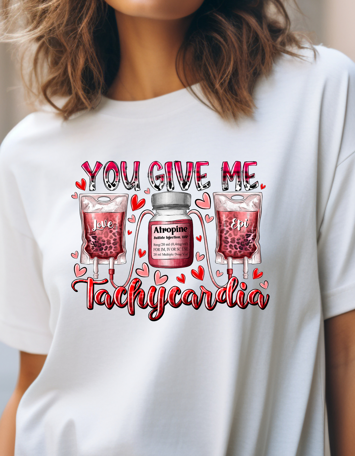 You Give Me Tachycardia Valentine Shirt, Nurse Valentine Shirt & Sweatshirt Set, Nurse Love Shirt, Nursing Shirt, Valentine Nurse Gift