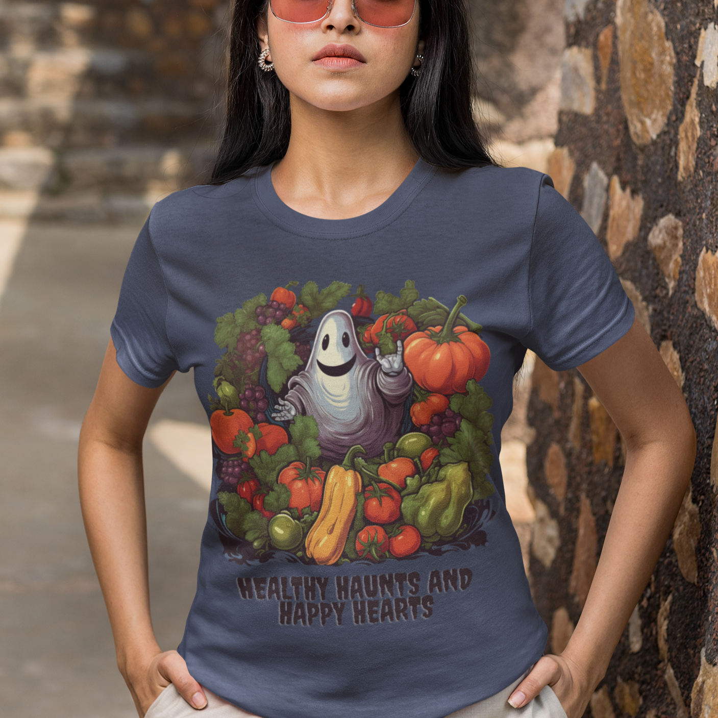 Healthy Haunts and Happy Hearts,  Retro Halloween Shirt, Retro Fall Shirt, Vintage Halloween,Womens Halloween, Mens Halloween, Ghost T-Shirt