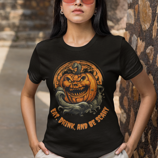 Eat, Drink, and Be Scary, Retro Halloween Shirt, Retro Fall Shirt, Vintage Halloween,Witch Tshirt,Womens Halloween, Mens Halloween