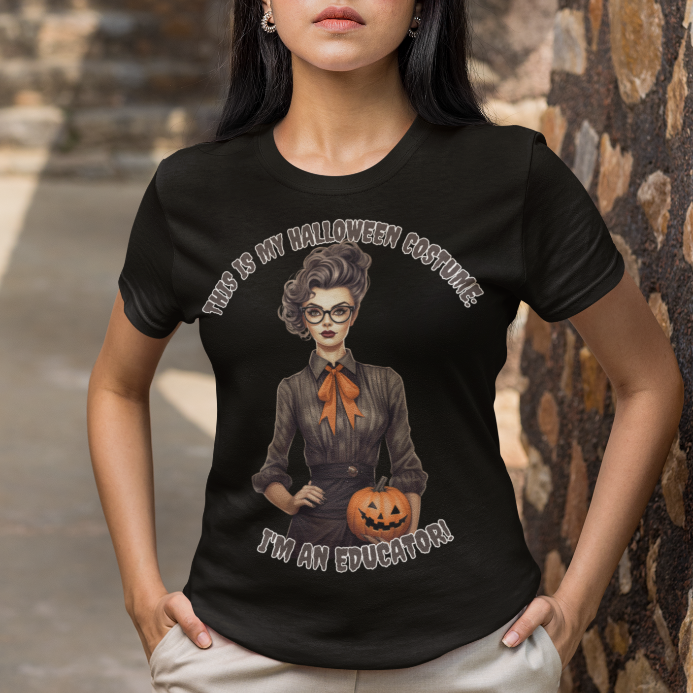 This Is My Halloween Costume: I'm an Educator!  Retro Halloween Shirt, Retro Fall Shirt, Vintage Halloween,Womens Halloween, Mens Halloween