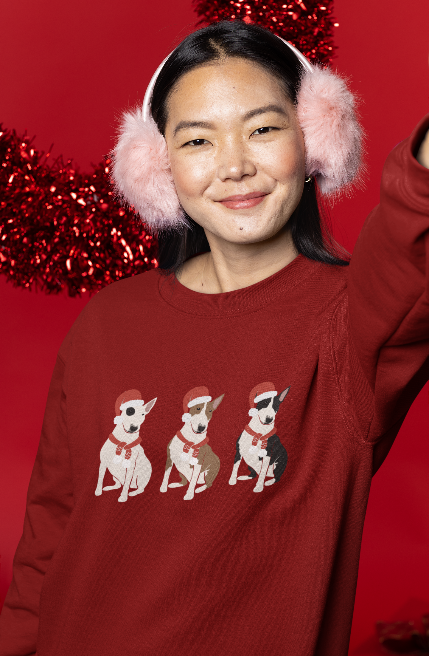 Christmas Bull Terrier, Bull Terrier Mom, Unisex Dog Christmas Sweatshirt, Christmas Dog Sweatshirt, Gift for Mom, Christmas gift ideas