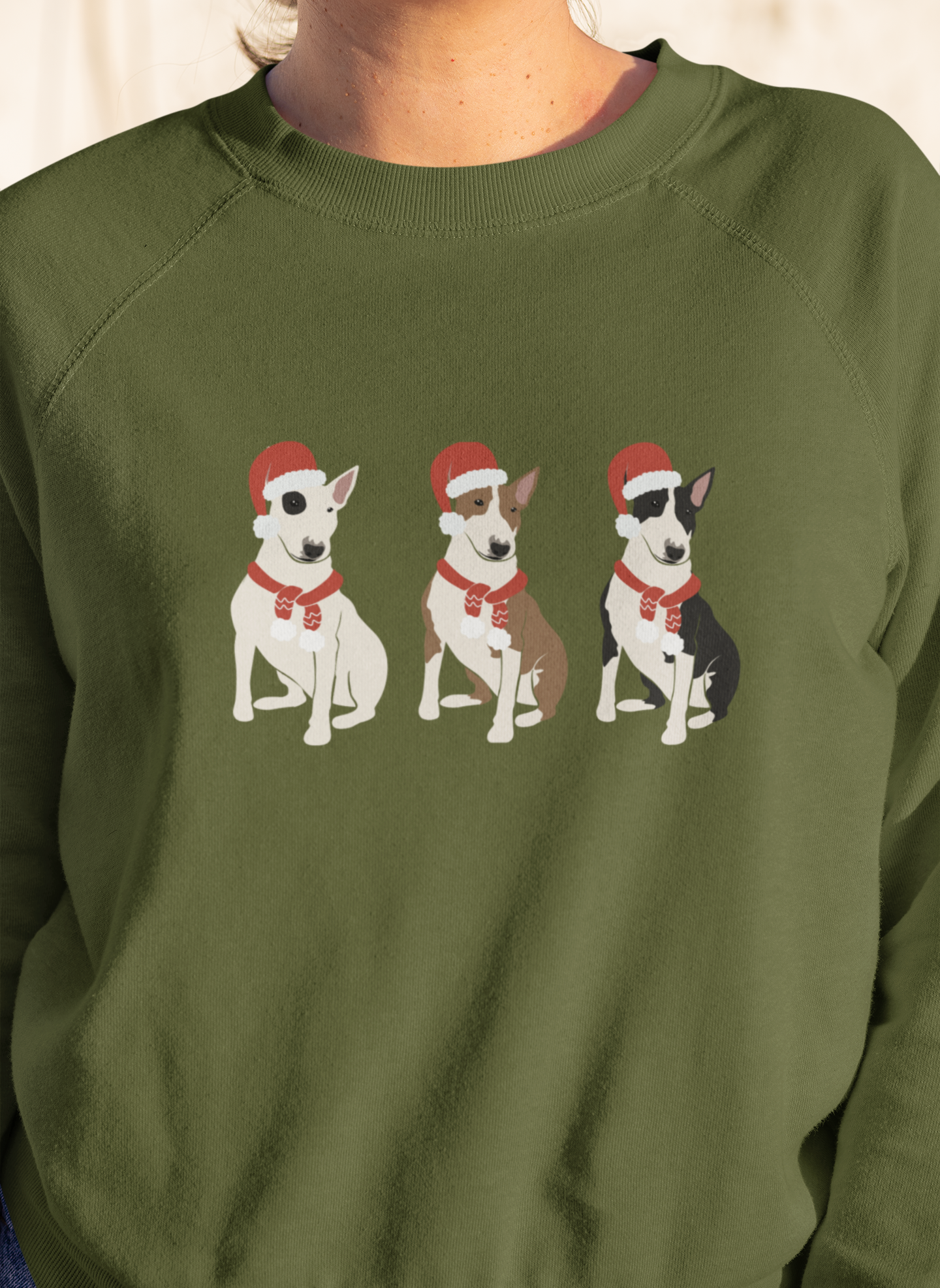 Christmas Bull Terrier, Bull Terrier Mom, Unisex Dog Christmas Sweatshirt, Christmas Dog Sweatshirt, Gift for Mom, Christmas gift ideas