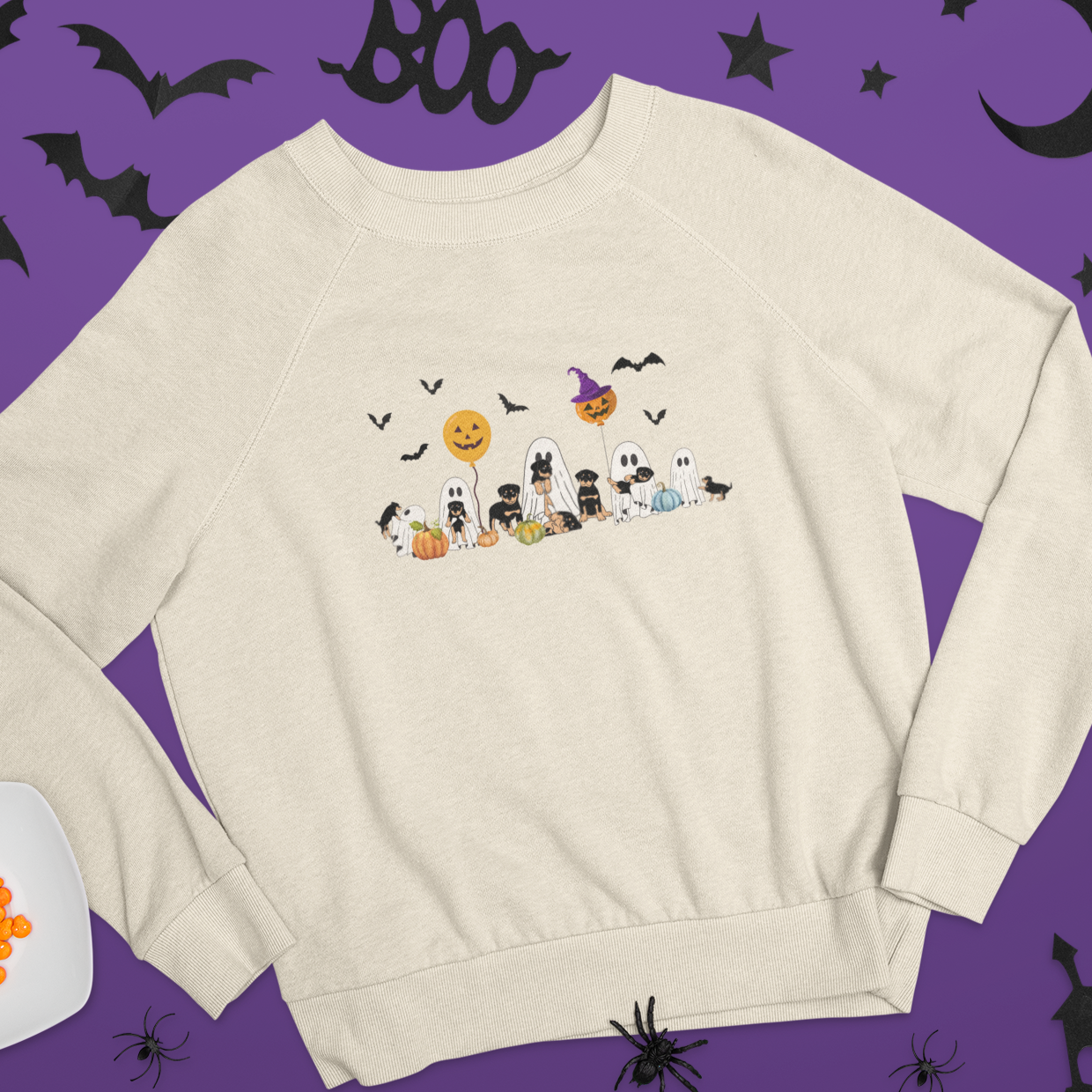 Halloween Sweatshirt, Halloween Sweater,2023 Happy Halloween, Retro Spooky Season, Ghost Sweatshirt,Halloween Dog Sweatshirt,Ghost Dog Shirt