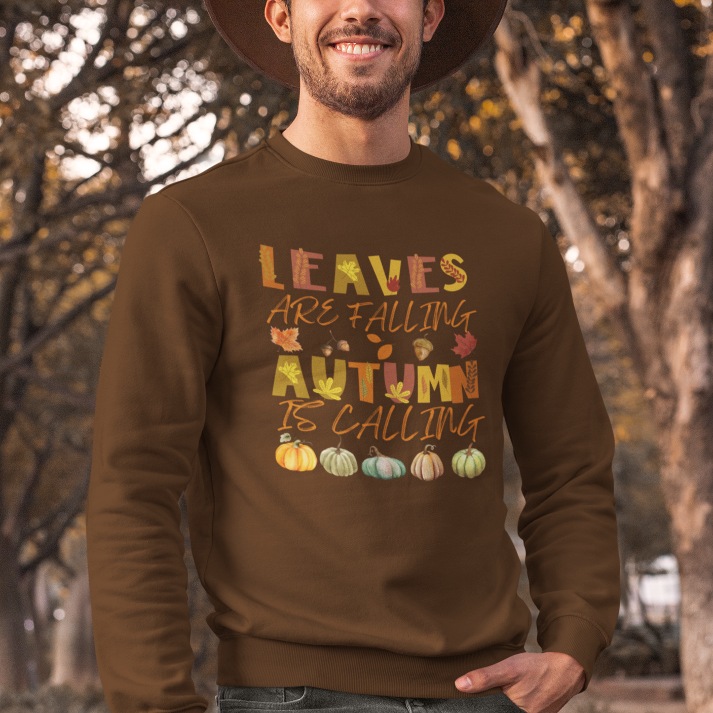 Leaves are Falling Autumn is Calling Sweatshirt, Autumn Leaves Sweatshirt, Autumn Skeleton Shirt, Pumpkin Fall Sweatshirt, Fall Sweatshirt