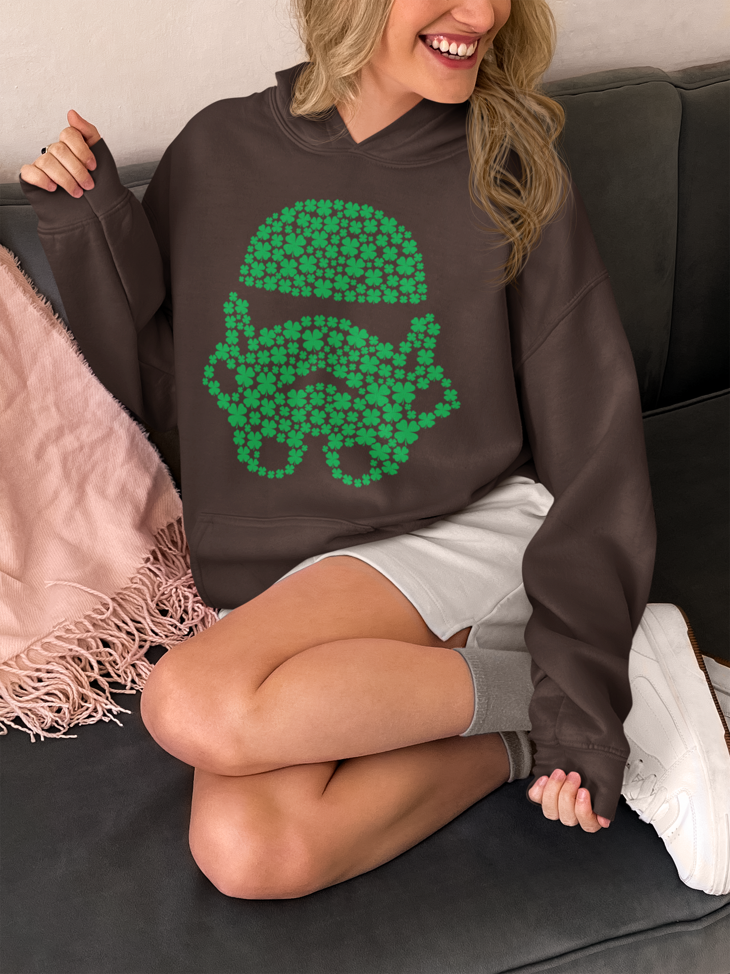 Embrace the Force, Galactic Love Defender Hooded Sweatshirt, St. Patrick's Special Edition, St Patrick's Stormtrooper Hooded Sweatshirt