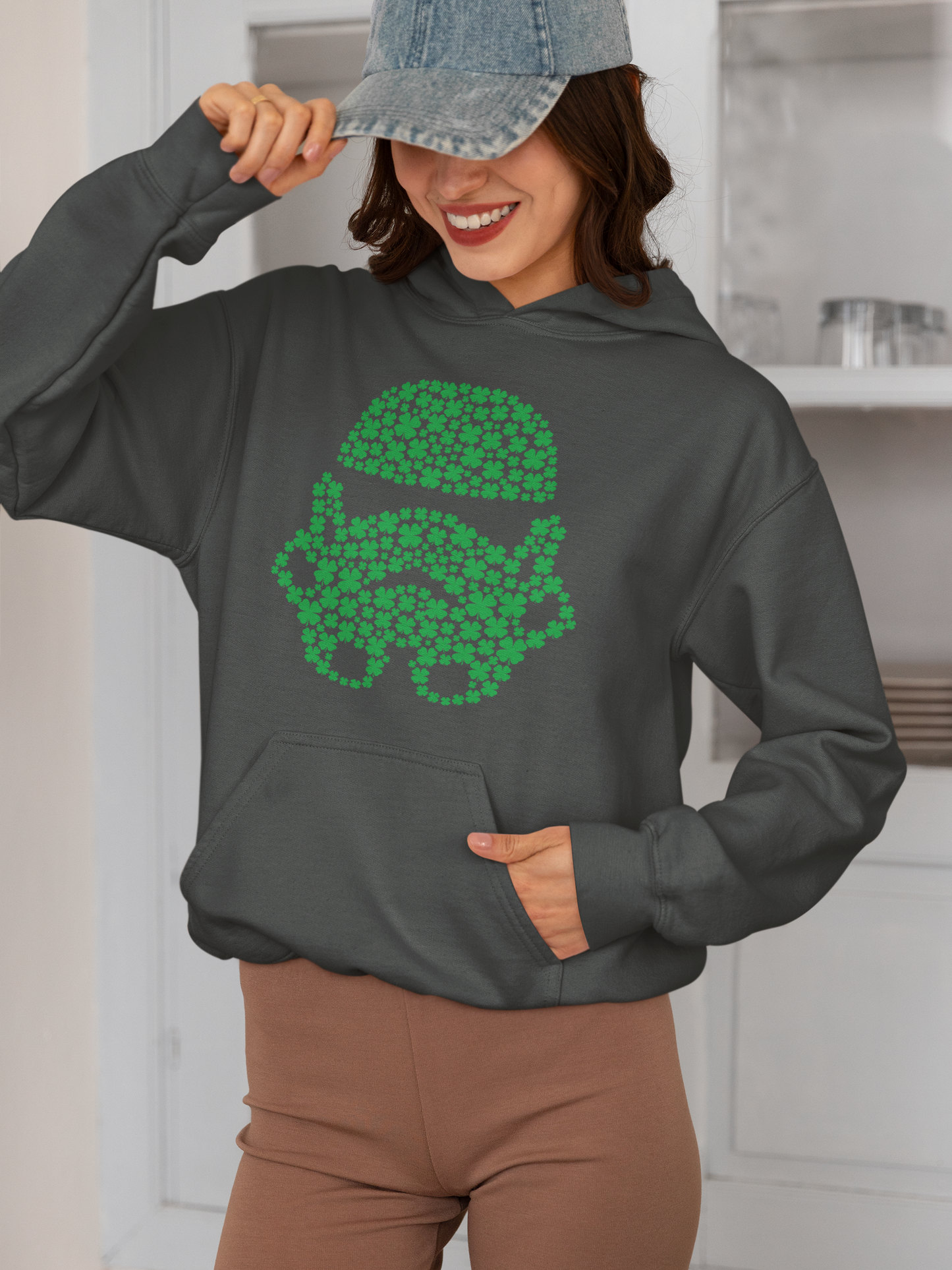 Embrace the Force, Galactic Love Defender Hooded Sweatshirt, St. Patrick's Special Edition, St Patrick's Stormtrooper Hooded Sweatshirt